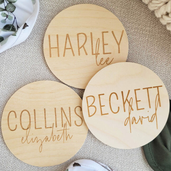 Personalized Baby Name Wood Announcement | Block
