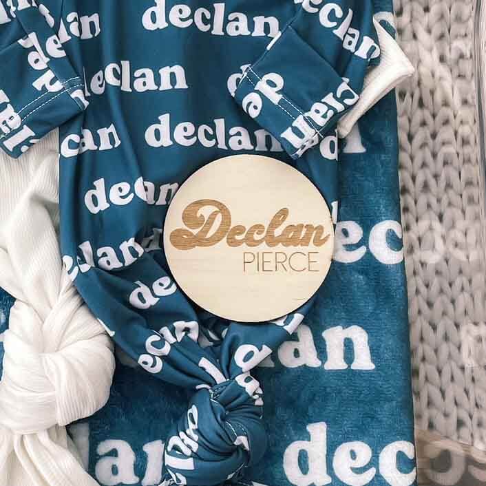 Personalized Baby Name Wood Announcement | Groovy
