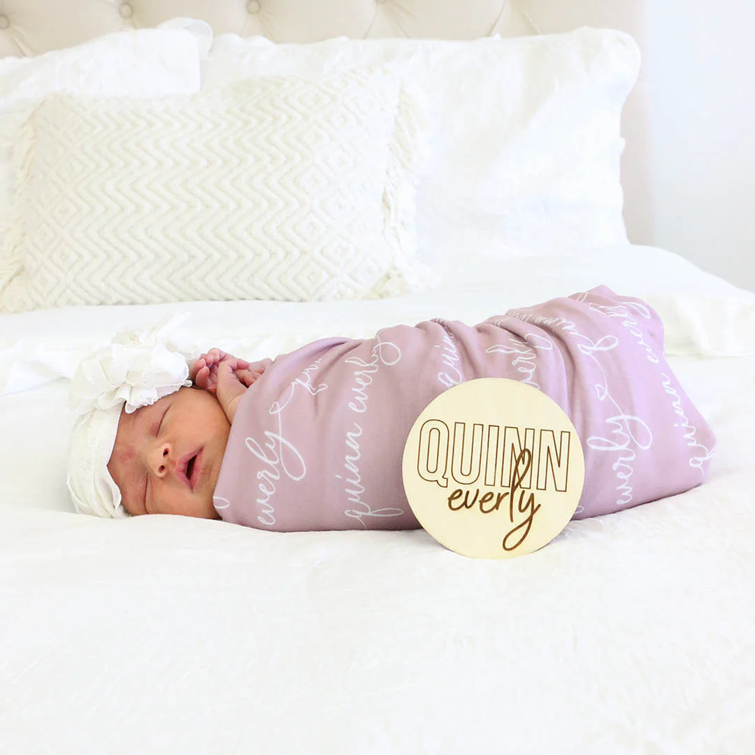 Personalized Baby Name Wood Announcement | Outline Block