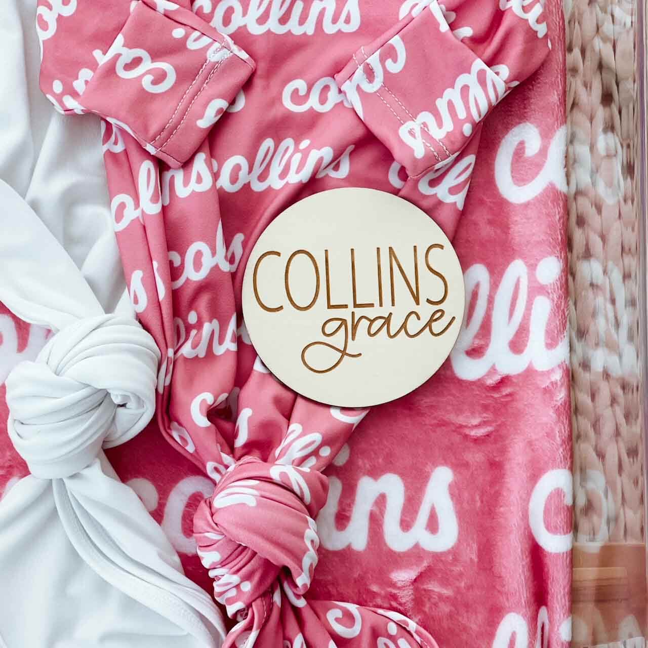 Personalized Baby Name Wood Announcement | Simple