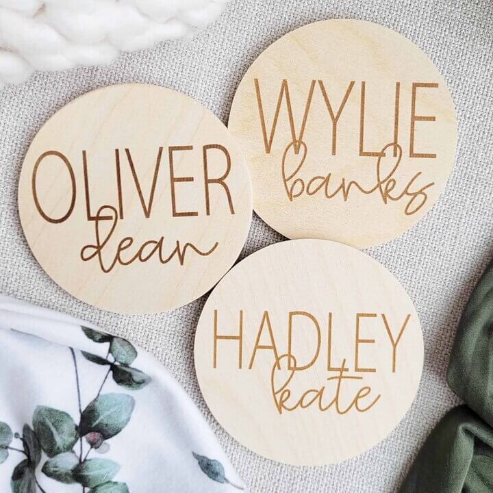 Personalized Baby Name Wood Announcement | Simple