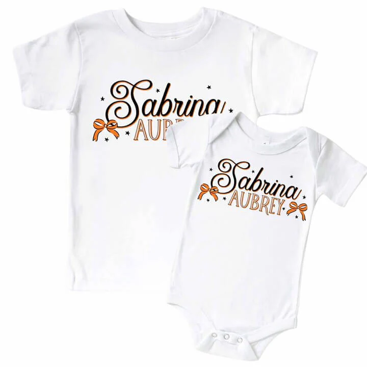 Personalized Boo Babes Graphic Bodysuit & Kids Tee | White