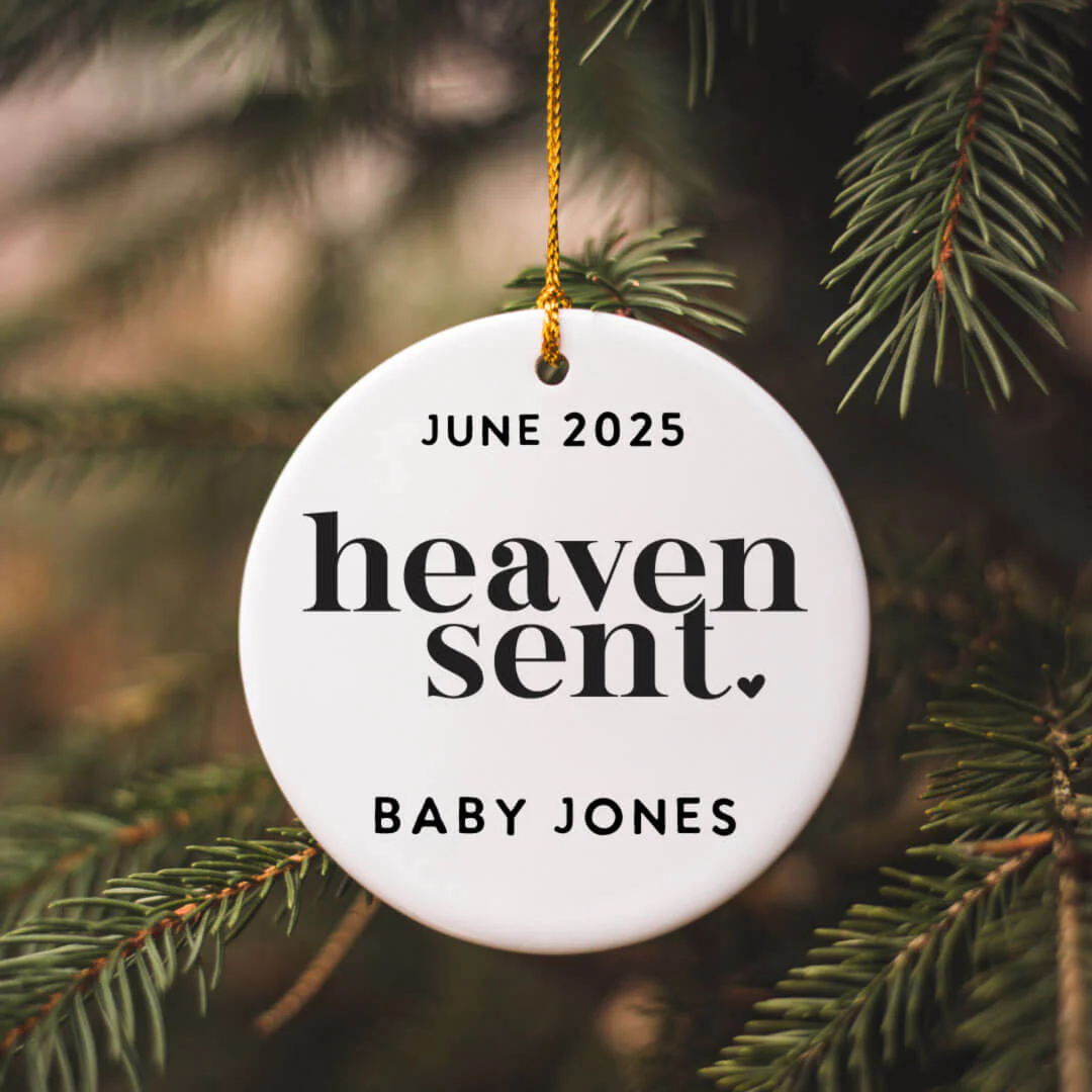Personalized Ceramic Christmas Ornament | Heaven Sent