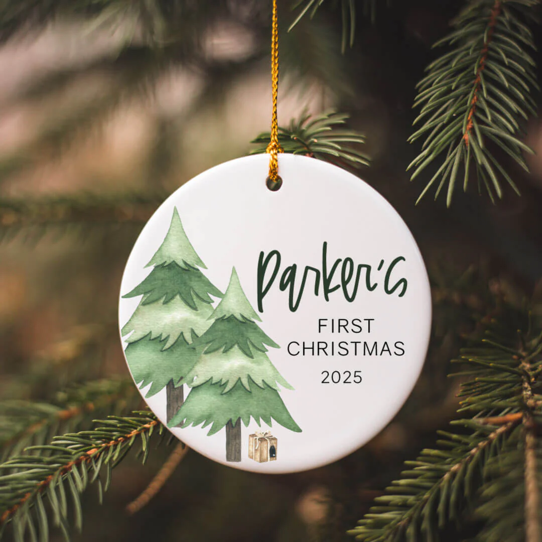 Personalized Ceramic Christmas Ornament | Tree