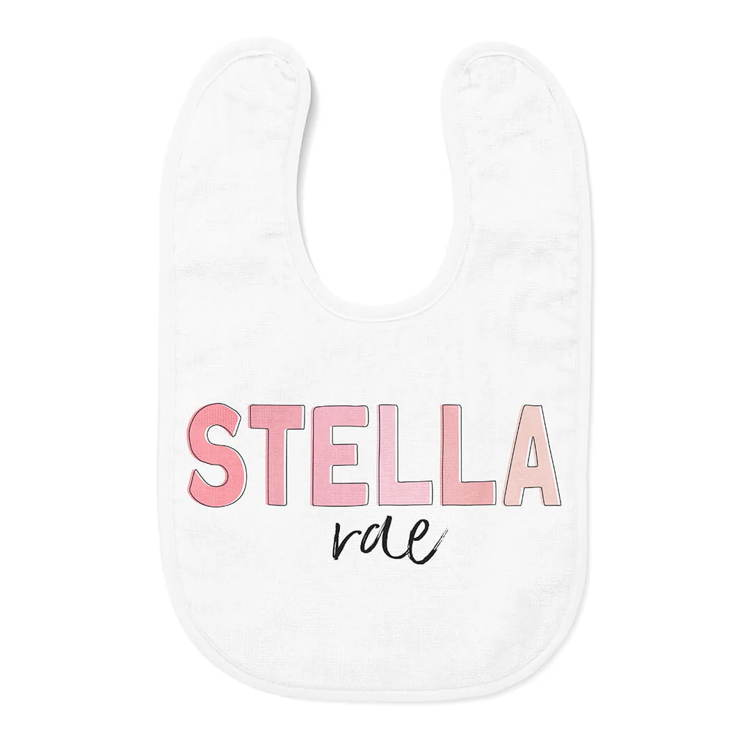 Personalized Color Block Baby Name Bib | Pretty In Pink