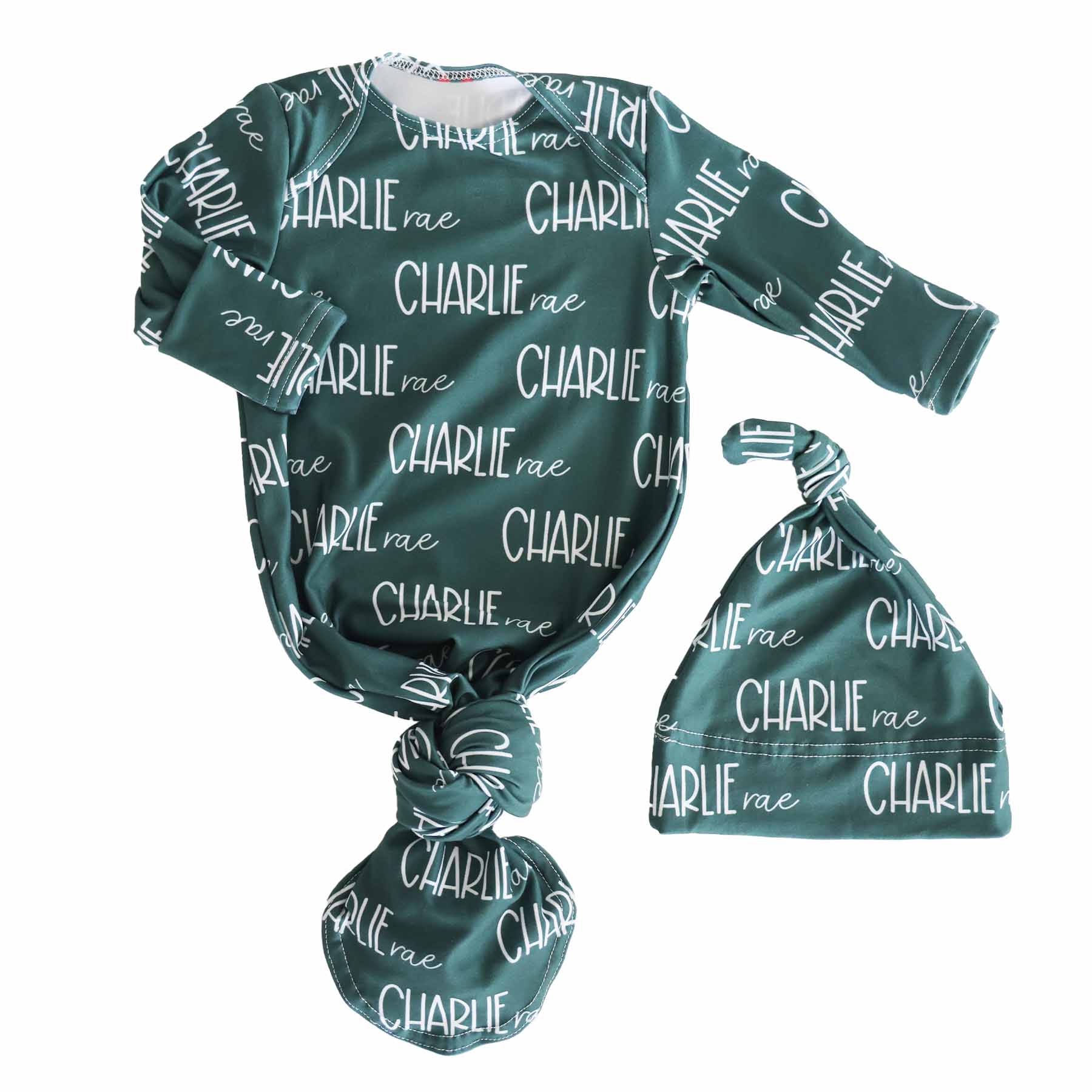 Personalized Font Duo Newborn Baby Knot Gown | Best Selling Neutrals