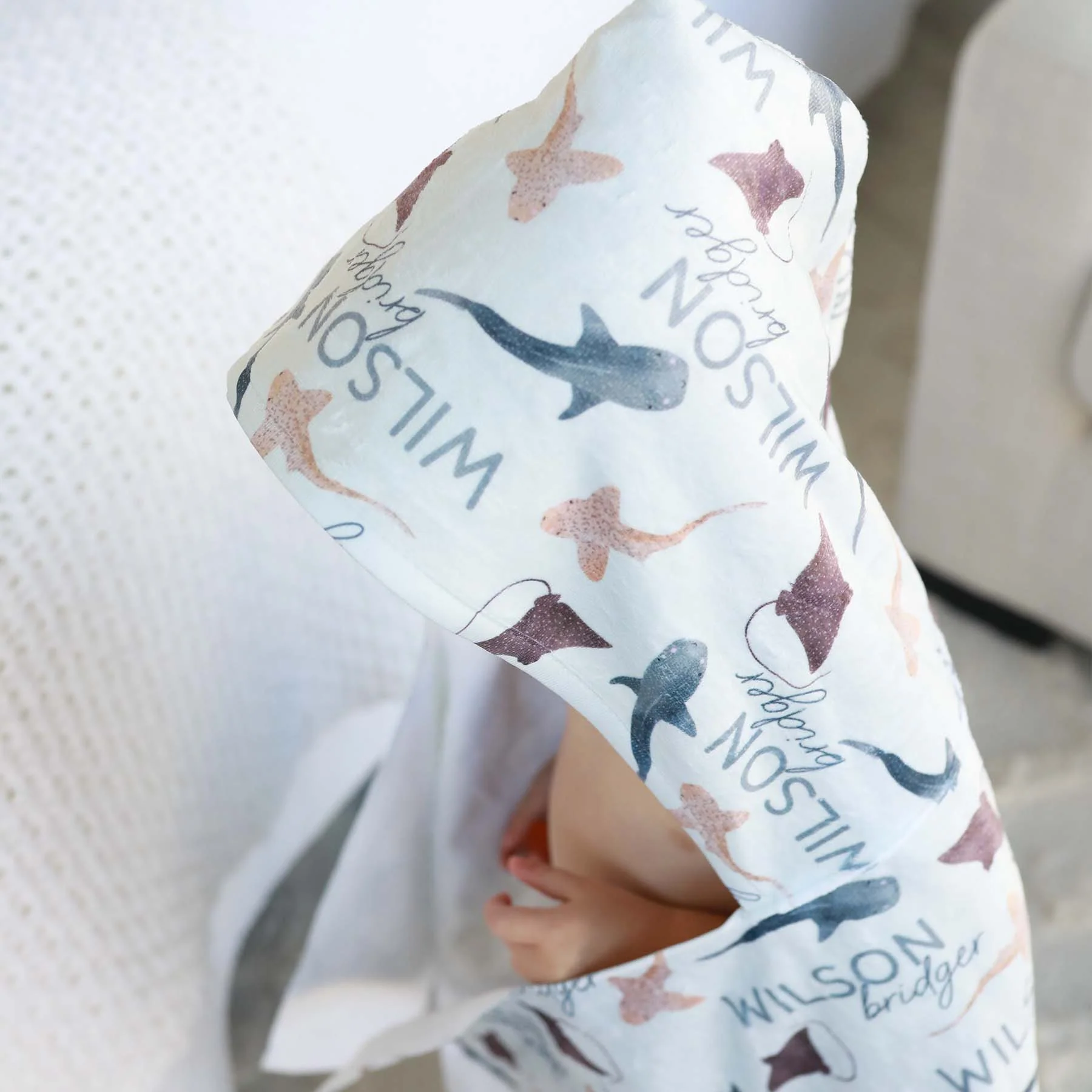 Personalized Hooded Towel | Fin Friends