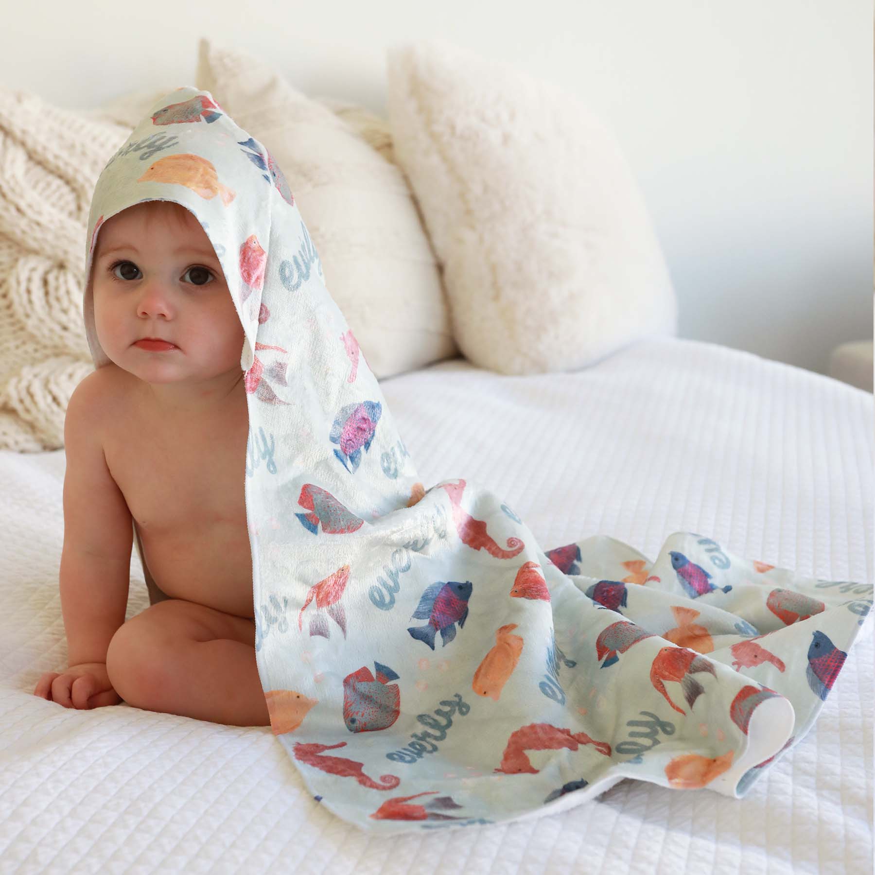 Personalized Hooded Towel | Tropical Fish