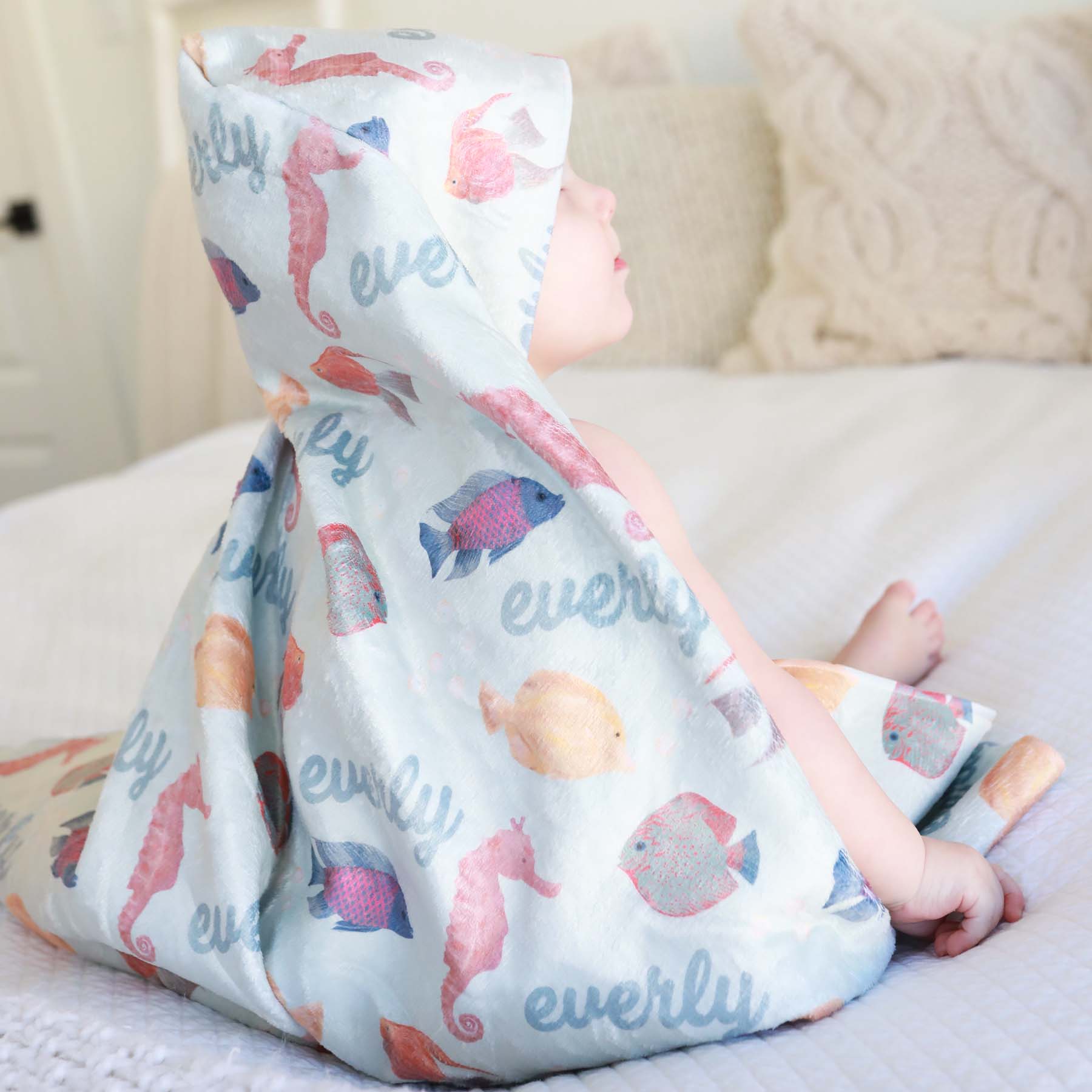 Personalized Hooded Towel | Tropical Fish