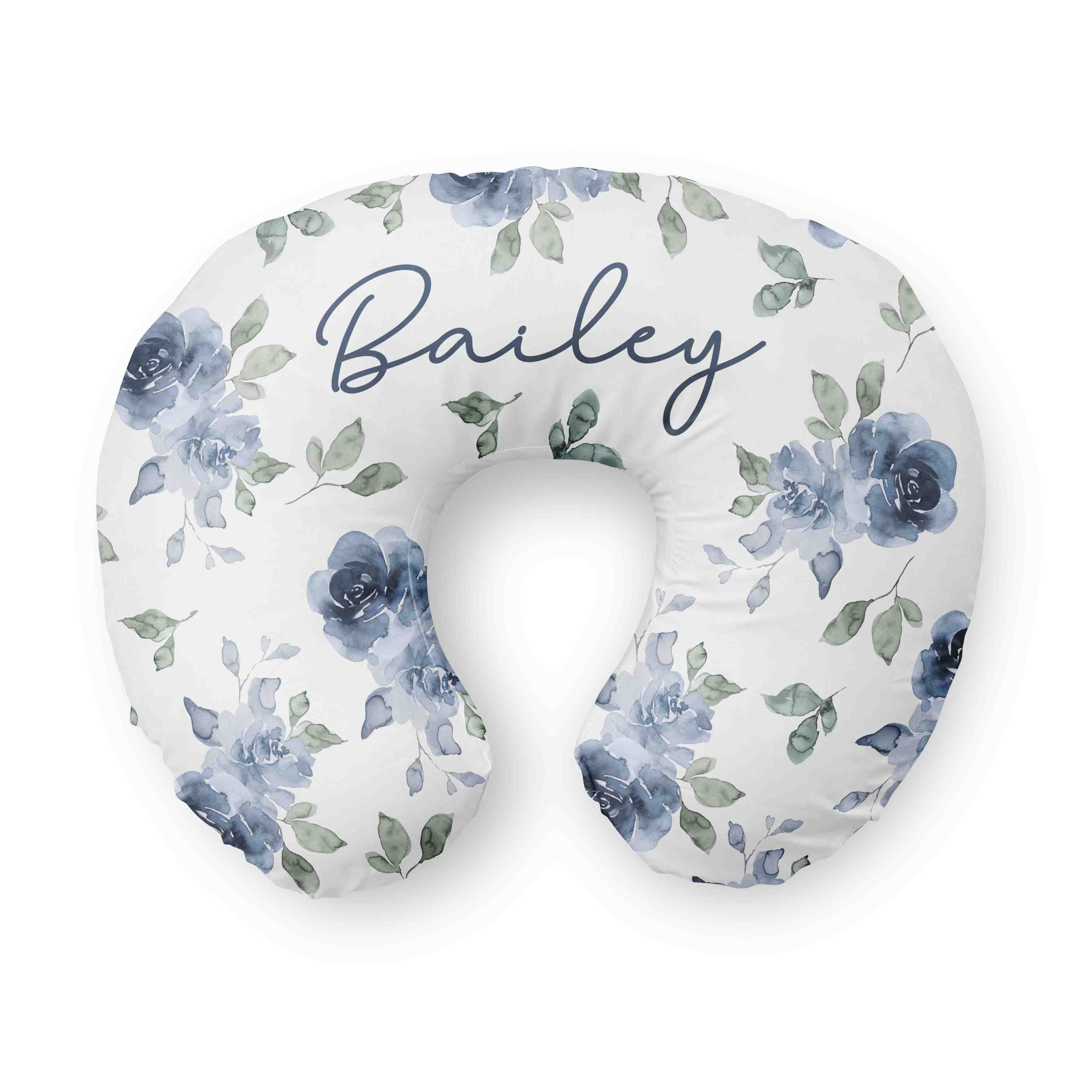 Personalized Nursing Pillow Covers | Bailey's Blue Floral