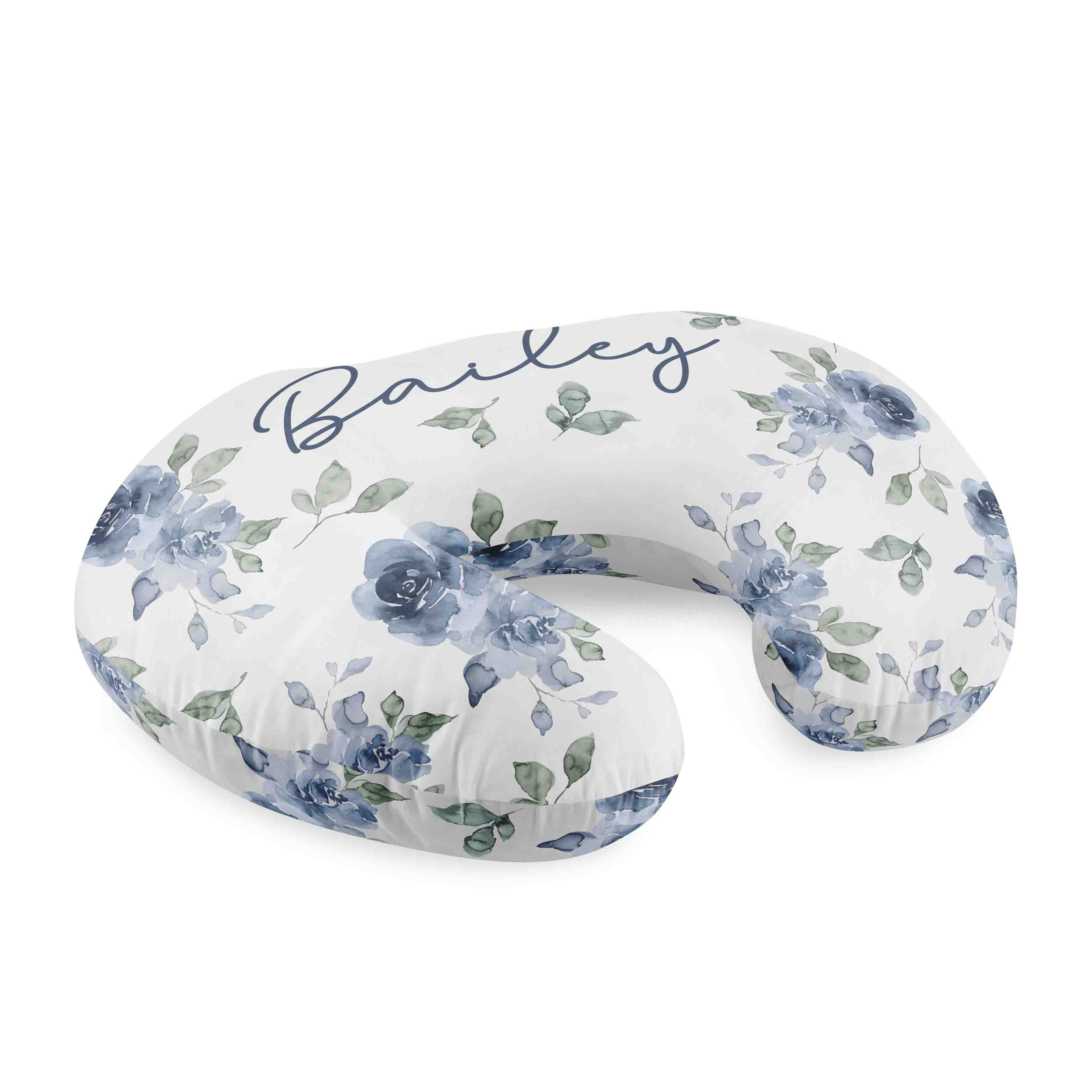 Personalized Nursing Pillow Covers | Bailey's Blue Floral