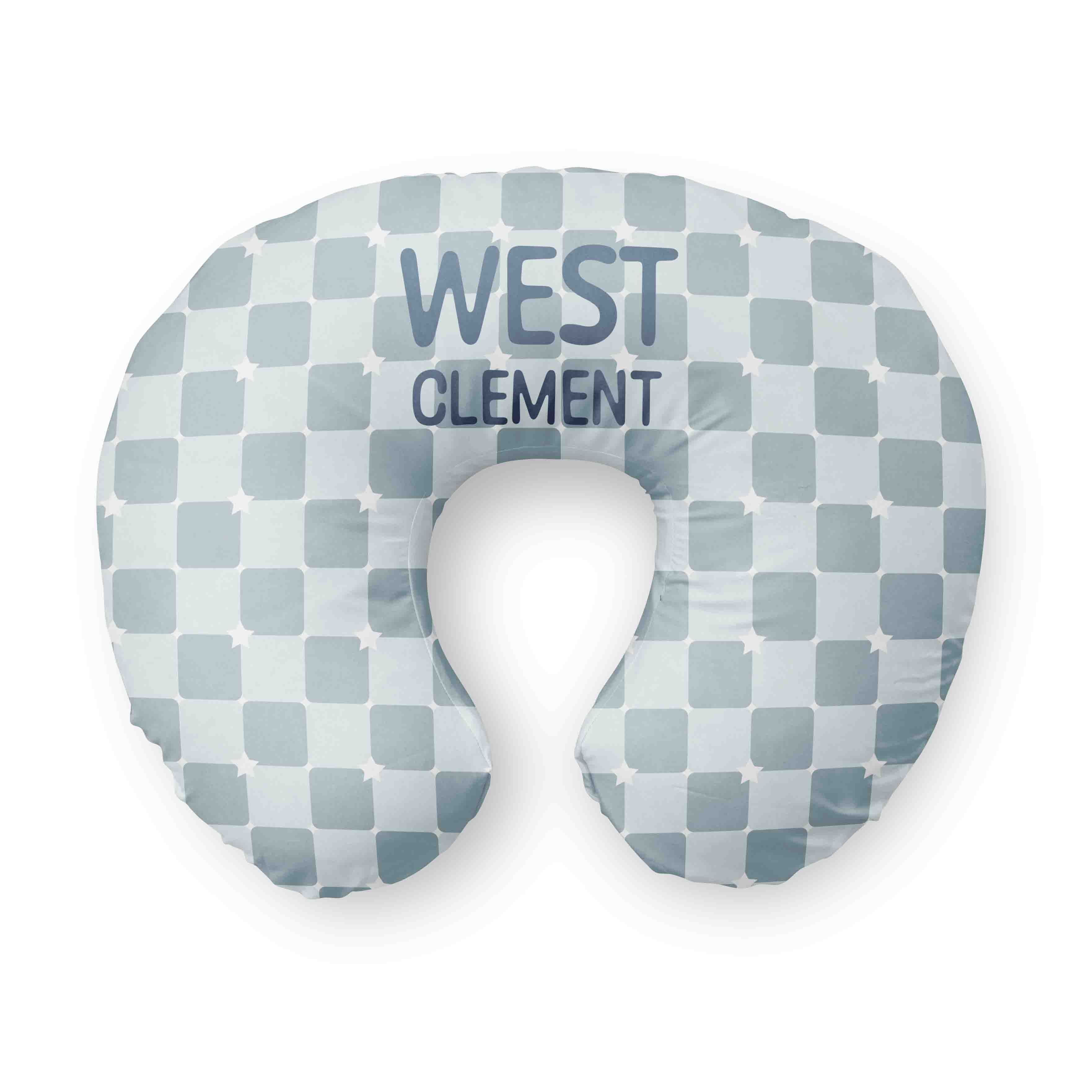 Personalized Nursing Pillow Covers | Dusty Blue Check