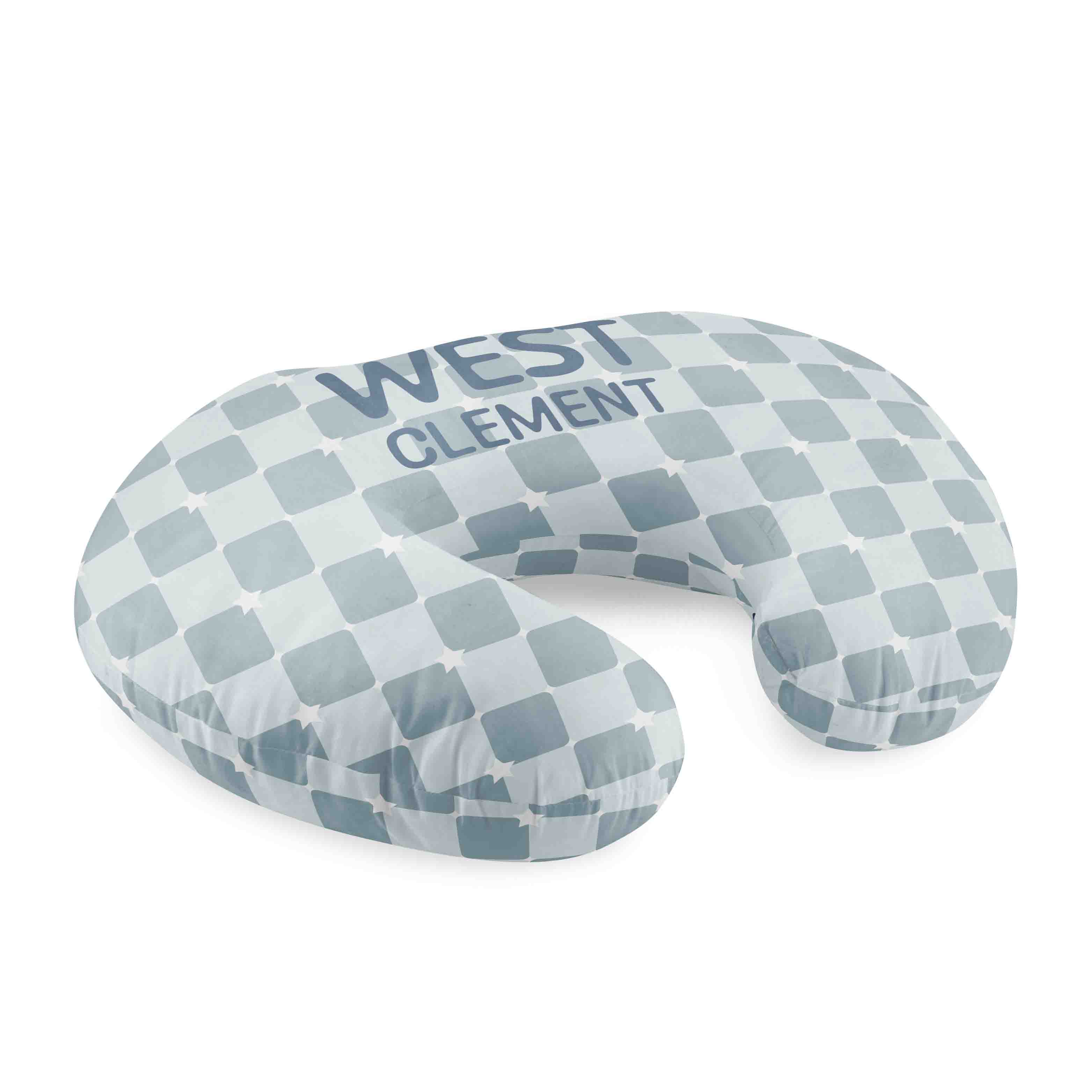 Personalized Nursing Pillow Covers | Dusty Blue Check