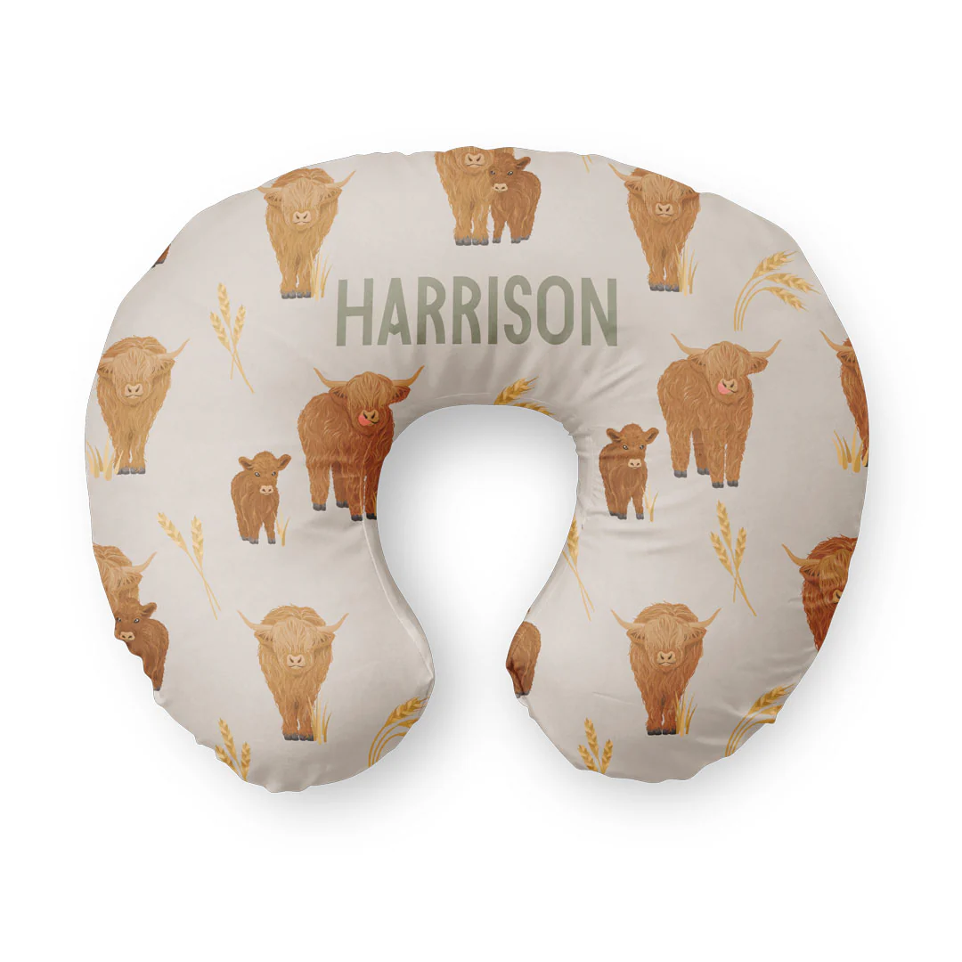 Personalized Nursing Pillow Covers | Happy Highland Cows