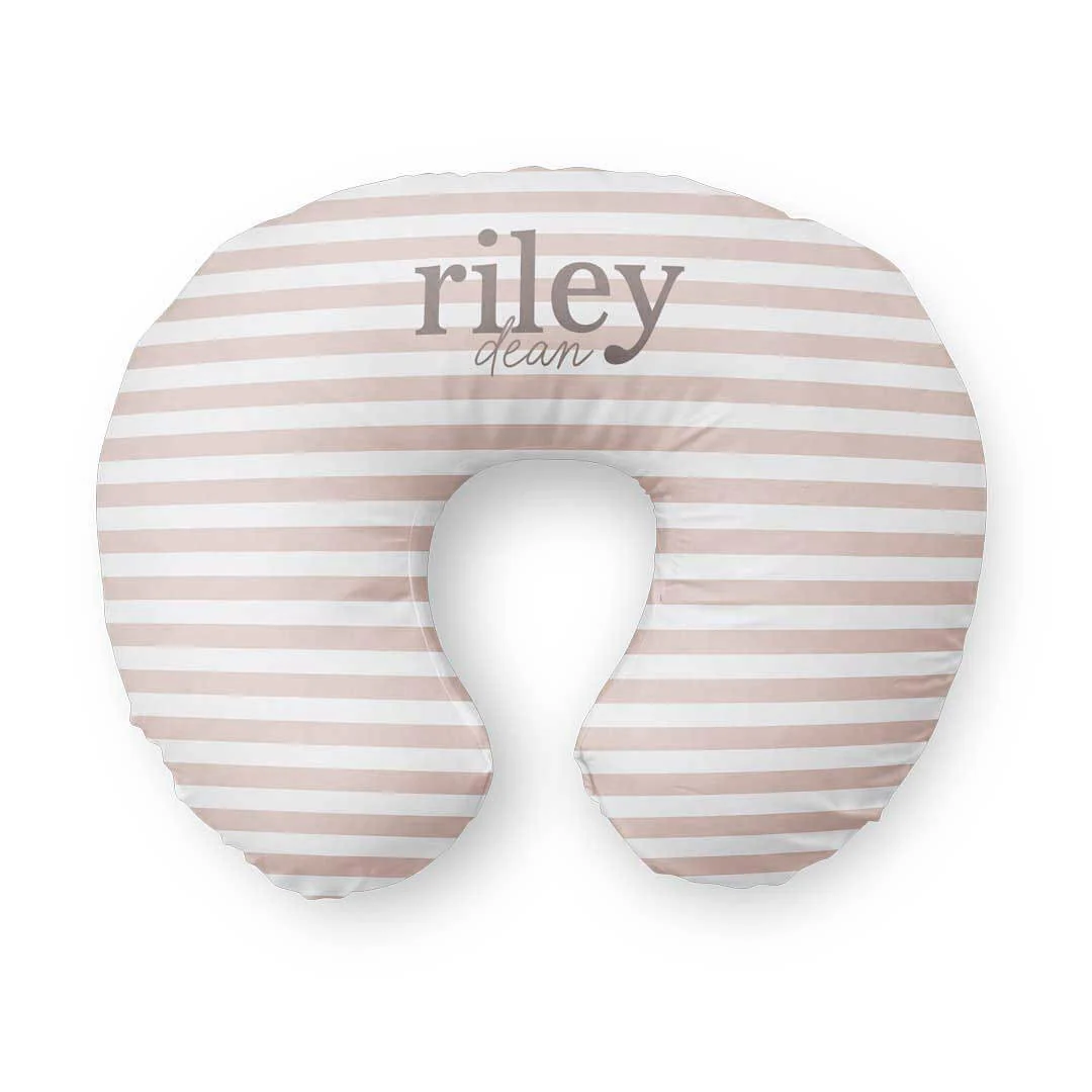 Personalized Nursing Pillow Covers | Latte Stripes