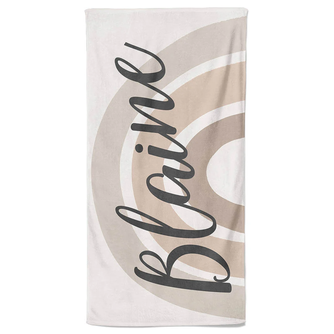 Rainbow Neutral Personalized Kids Beach Towel