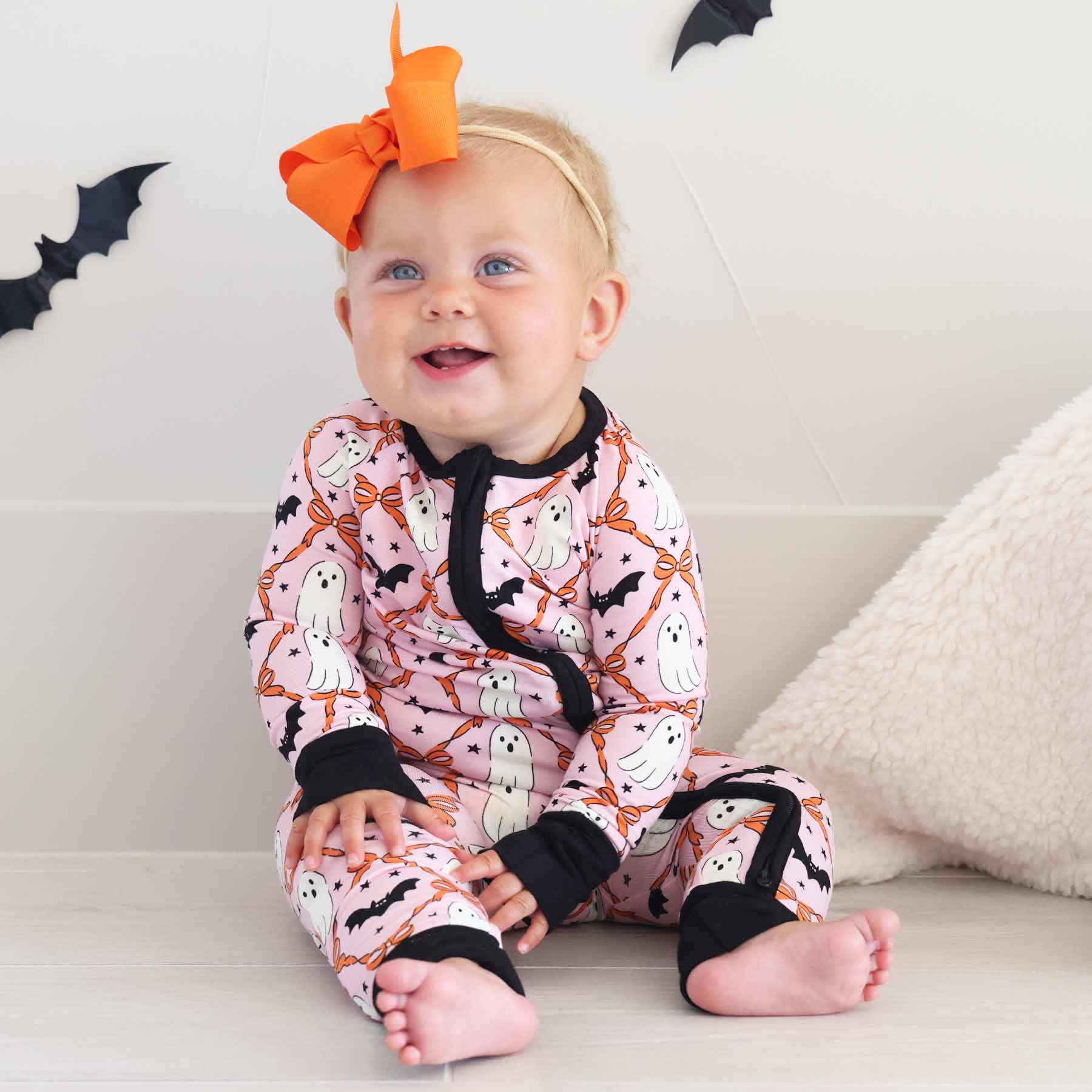 Ribbon Bow Headband | Pumpkin Orange