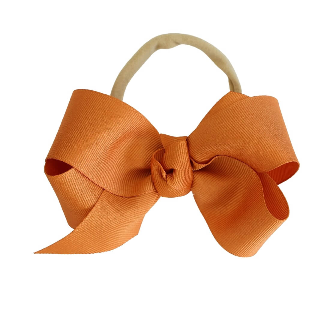 Ribbon Bow Headband | Rustic Orange