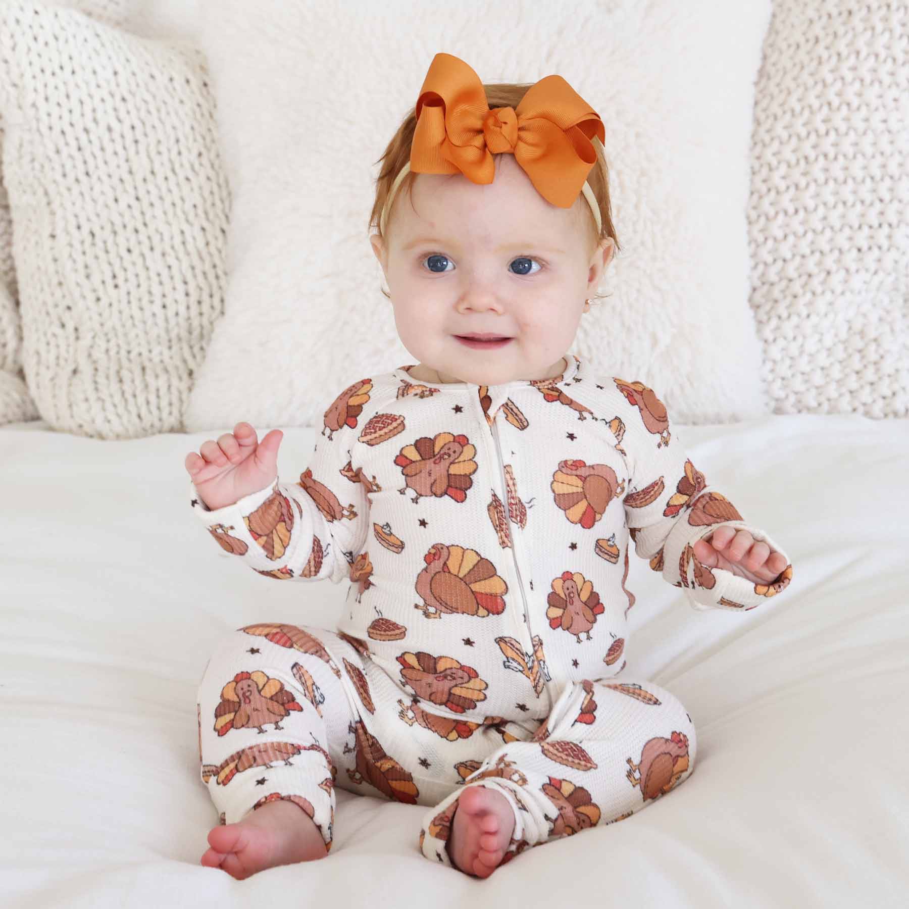 Ribbon Bow Headband | Rustic Orange