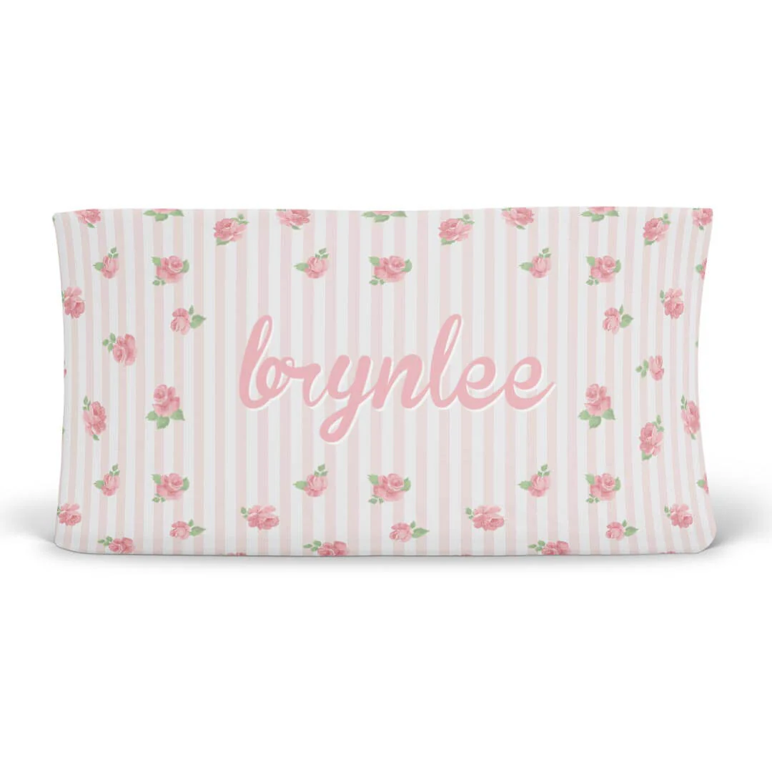 Rosy & Cozy Personalized Changing Pad Cover
