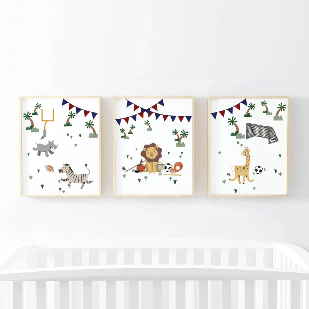 Safari Games Bundled Digital Nursery Wall Art