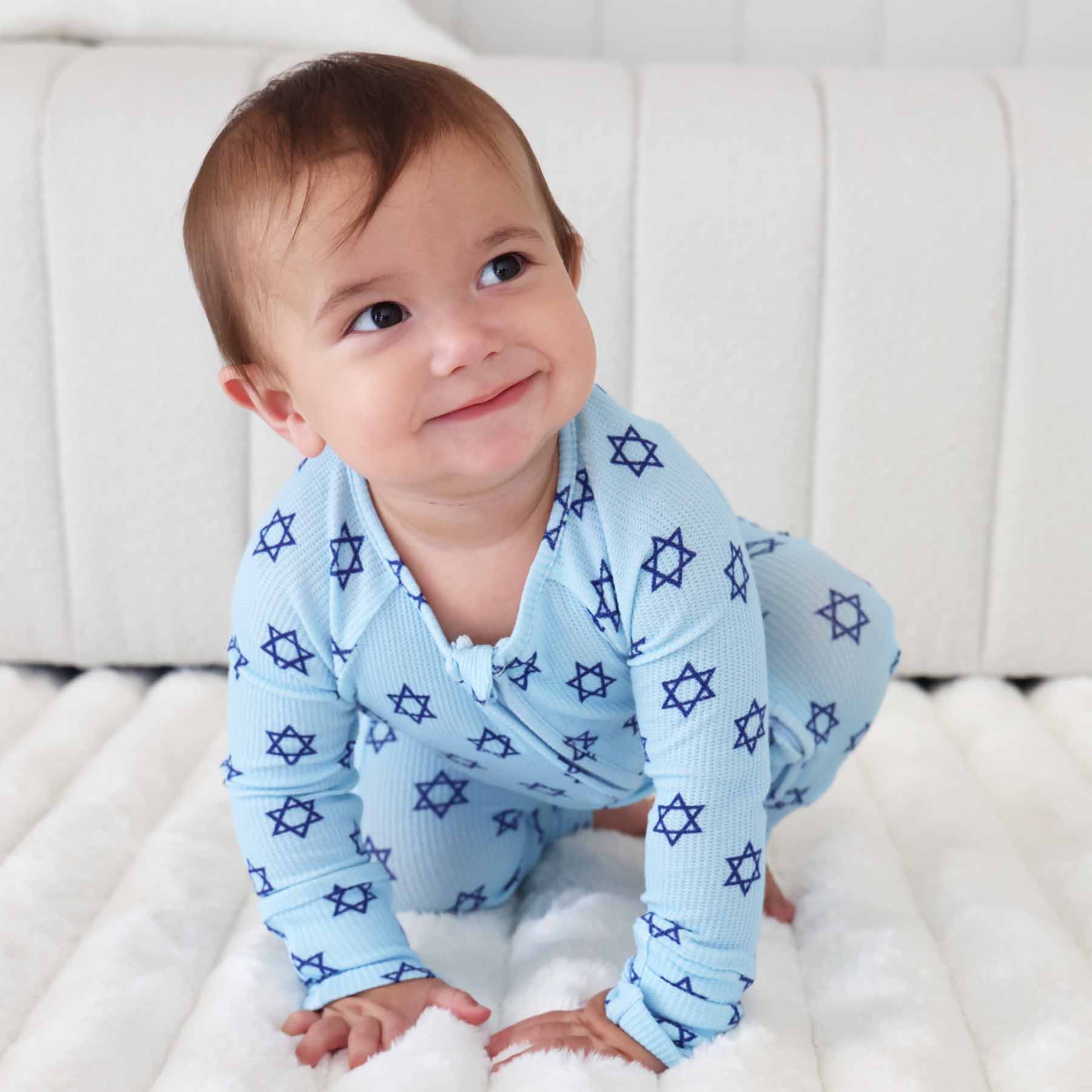 Shalom Snuggles Bamboo Waffle Convertible Zip Romper
