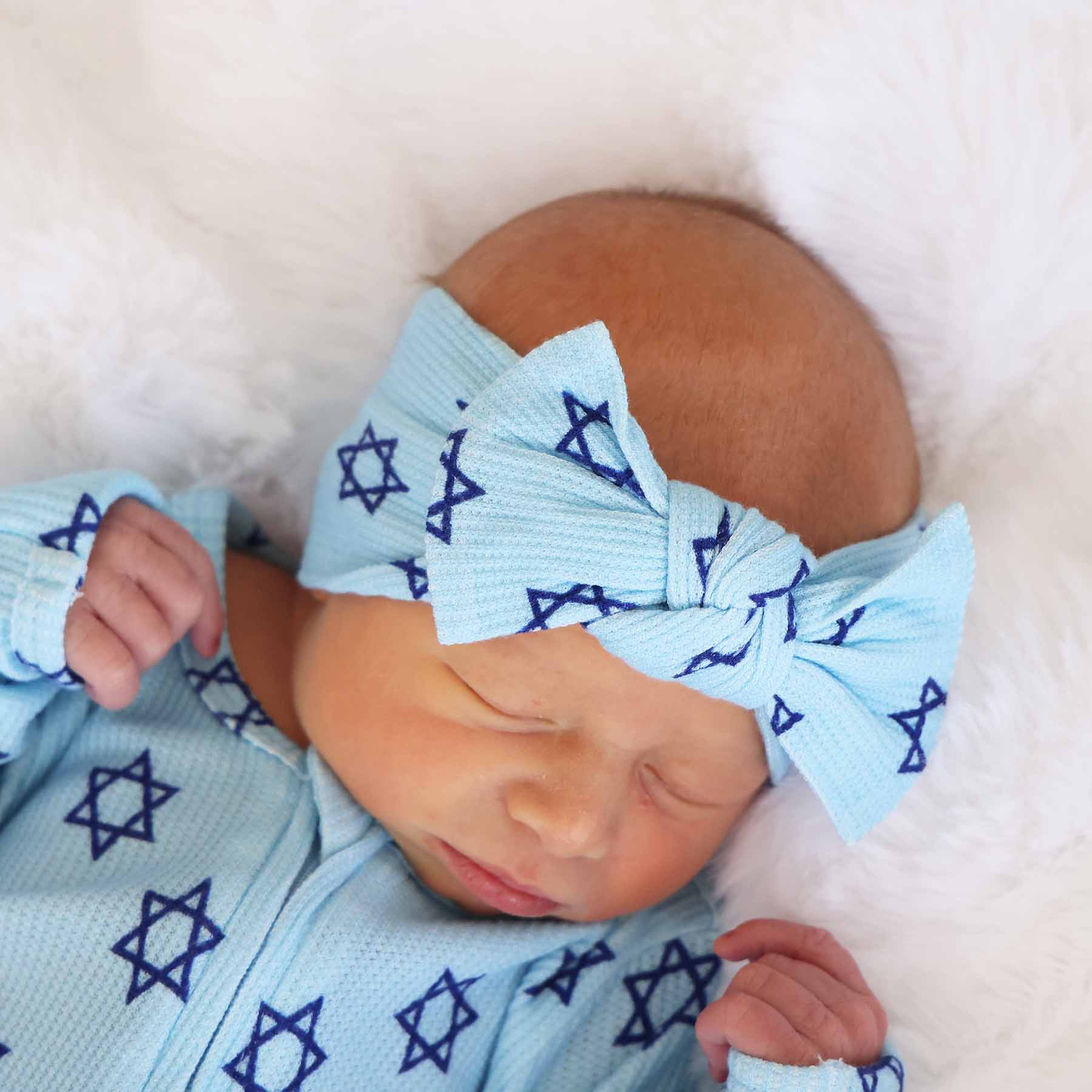 Shalom Snuggles Bamboo Waffle Knit Large Bow Headwrap