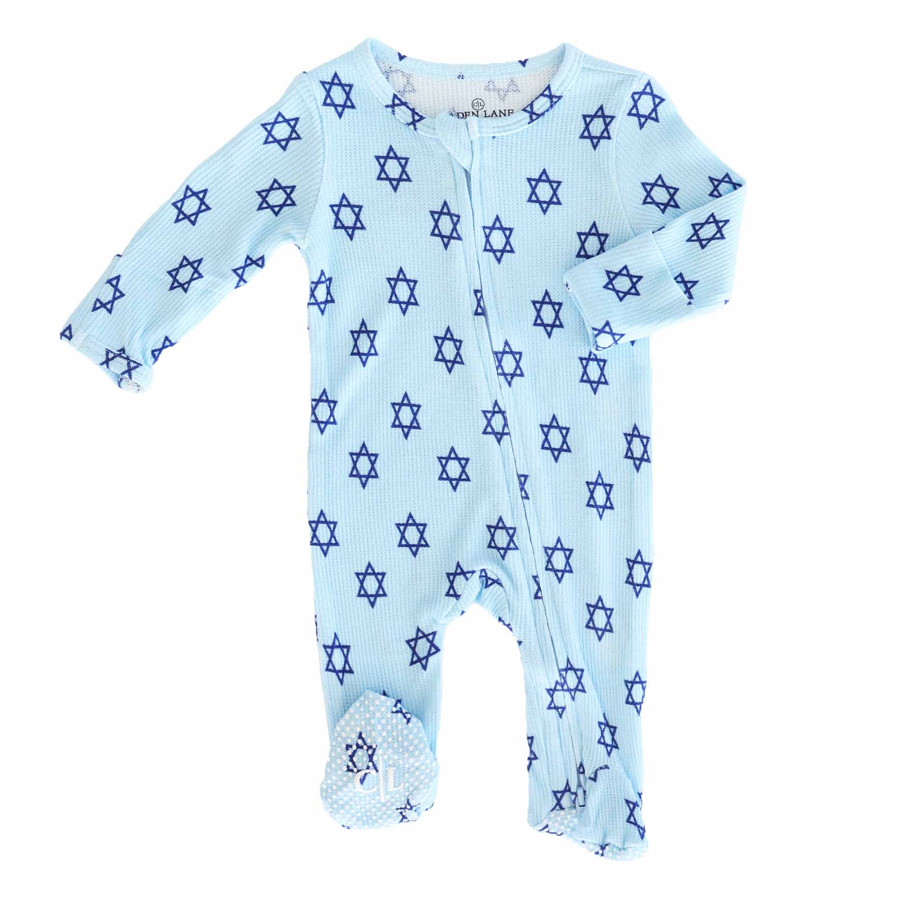 Shalom Snuggles Bamboo Waffle Zipper Footie