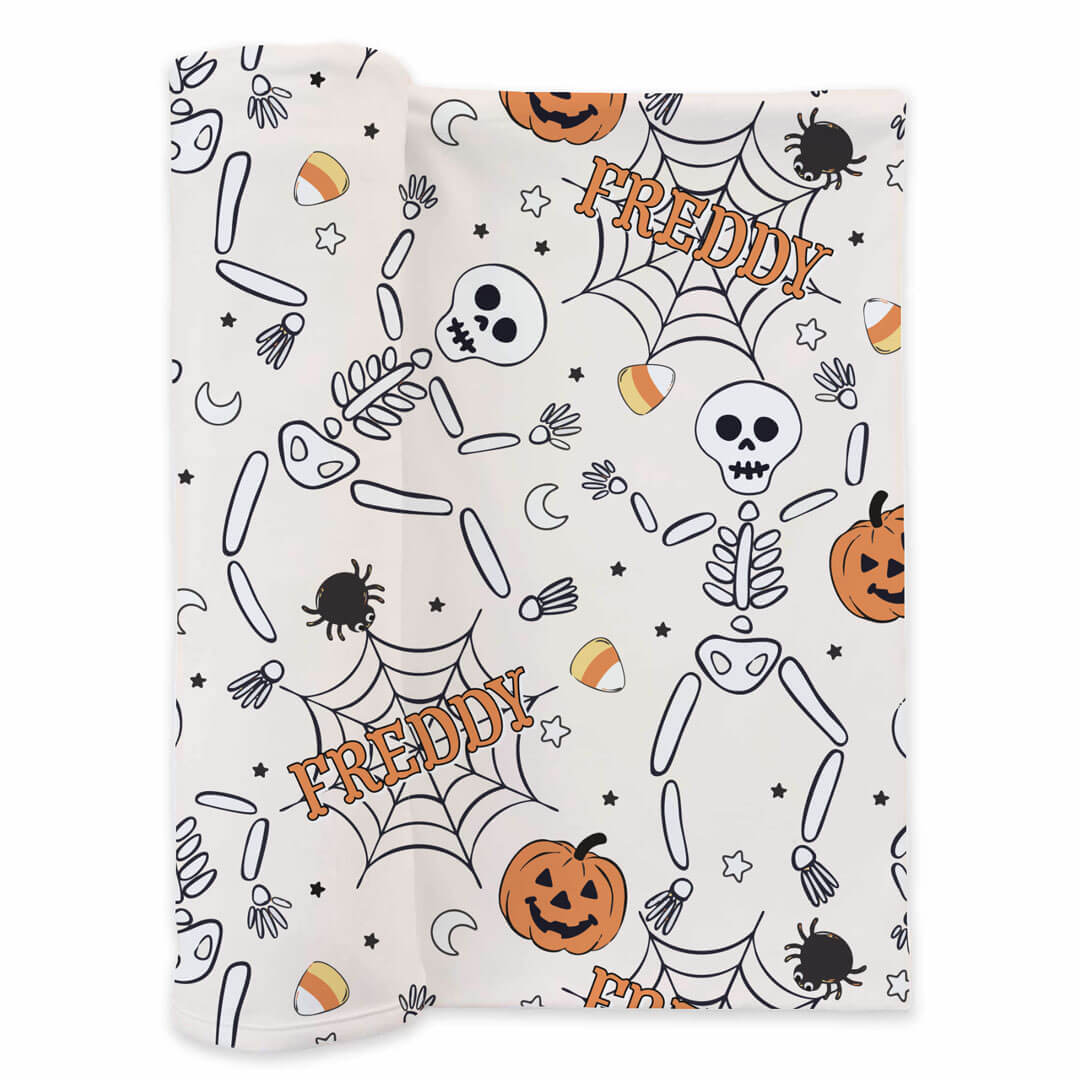 Silly Skellies Personalized Swaddle Blanket