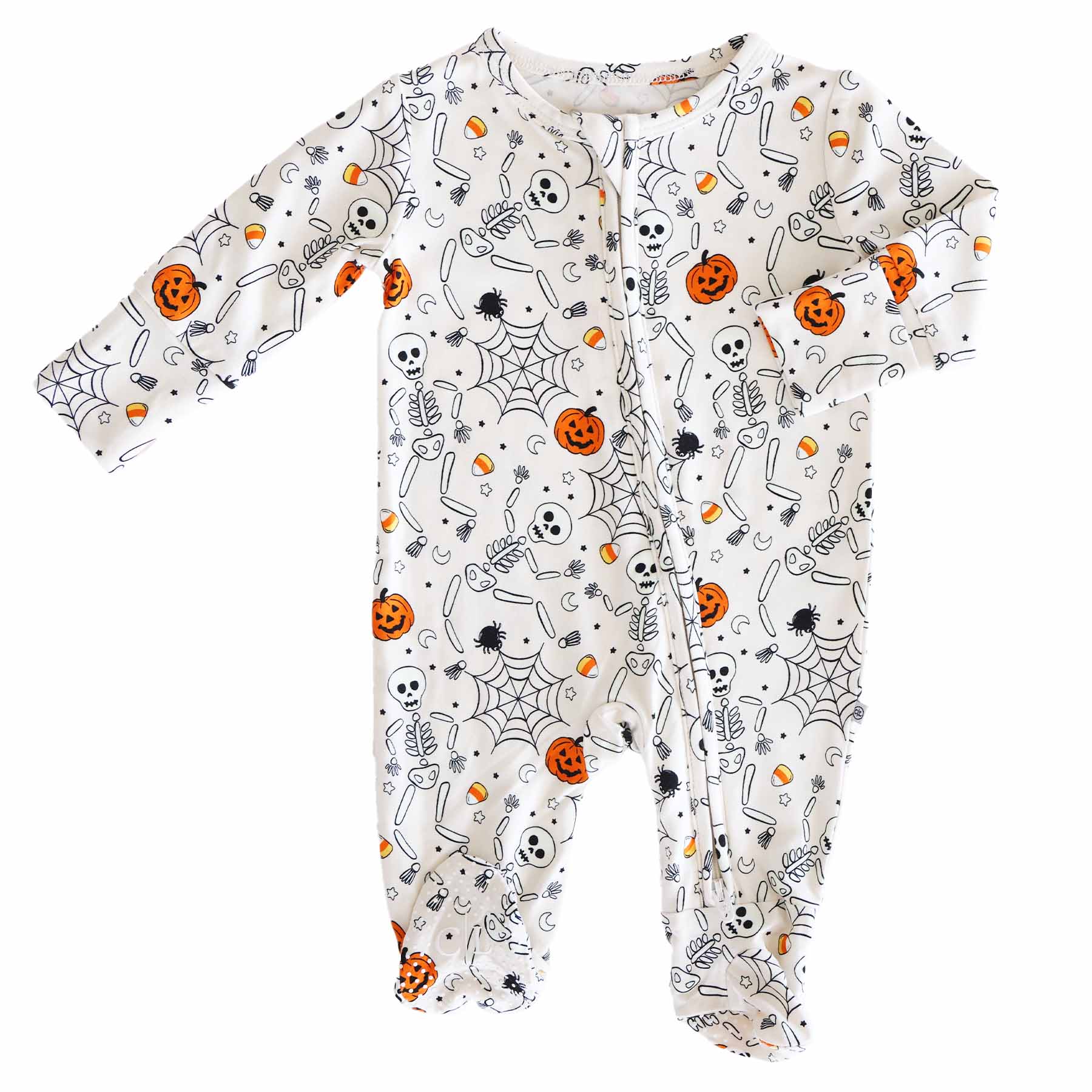 Silly Skellies Zipper Footie