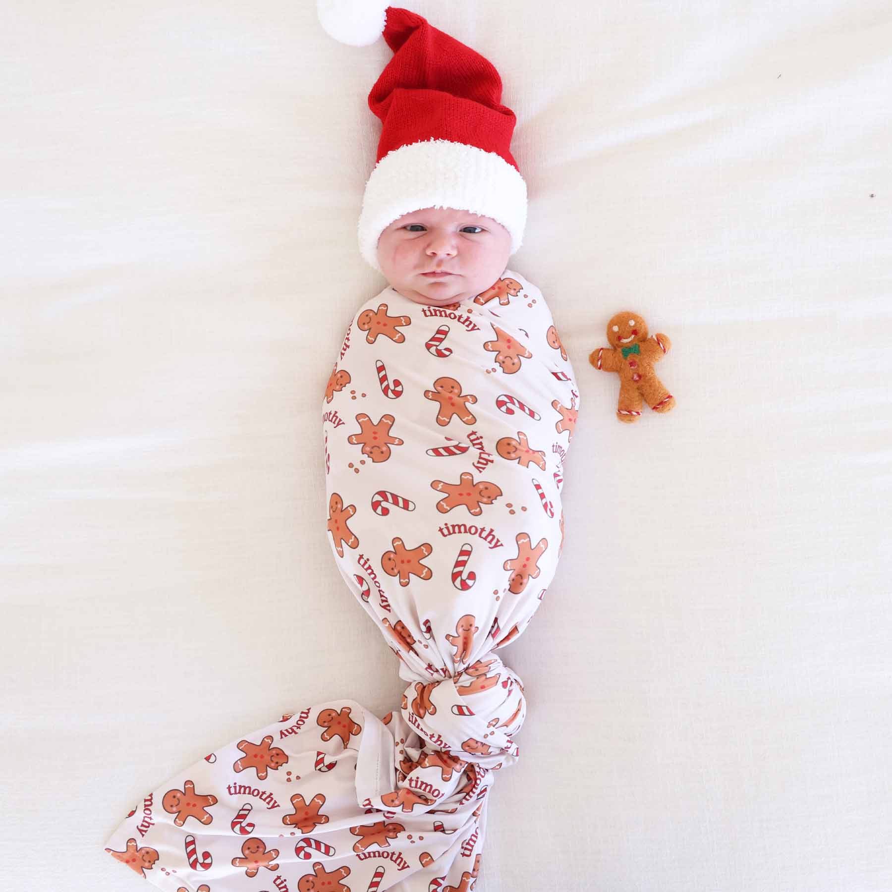 Sleigh Ride Sweets Personalized Swaddle Blanket