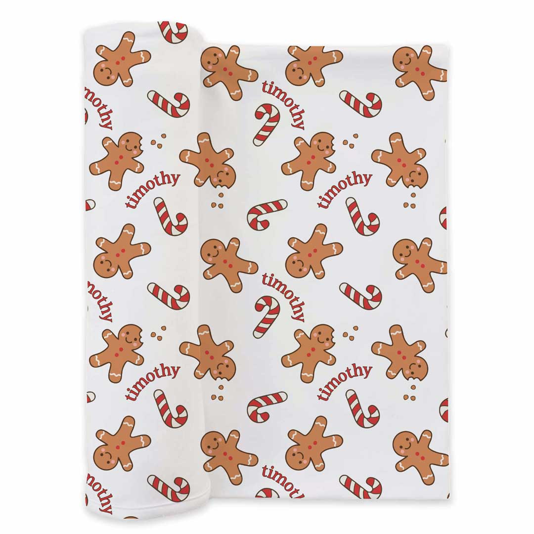 Sleigh Ride Sweets Personalized Swaddle Blanket