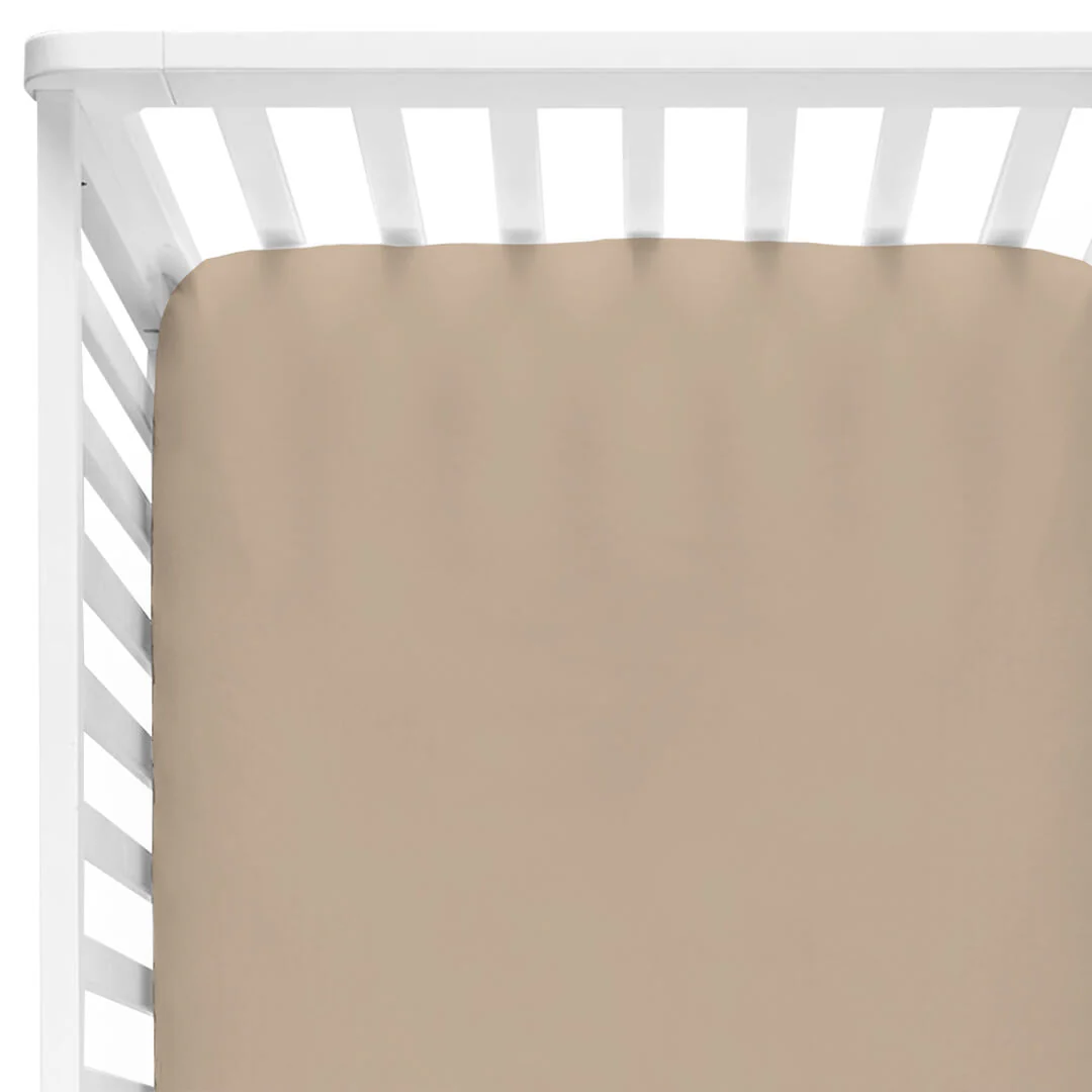 Solid Coffee Bamboo Crib Sheet