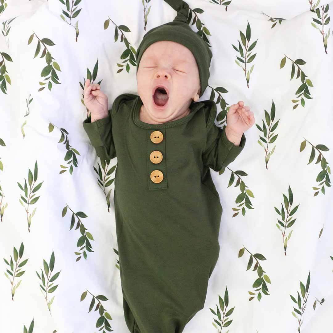 14215-solid-olive-bamboo-baby-knot-gown-hat-1.jpg