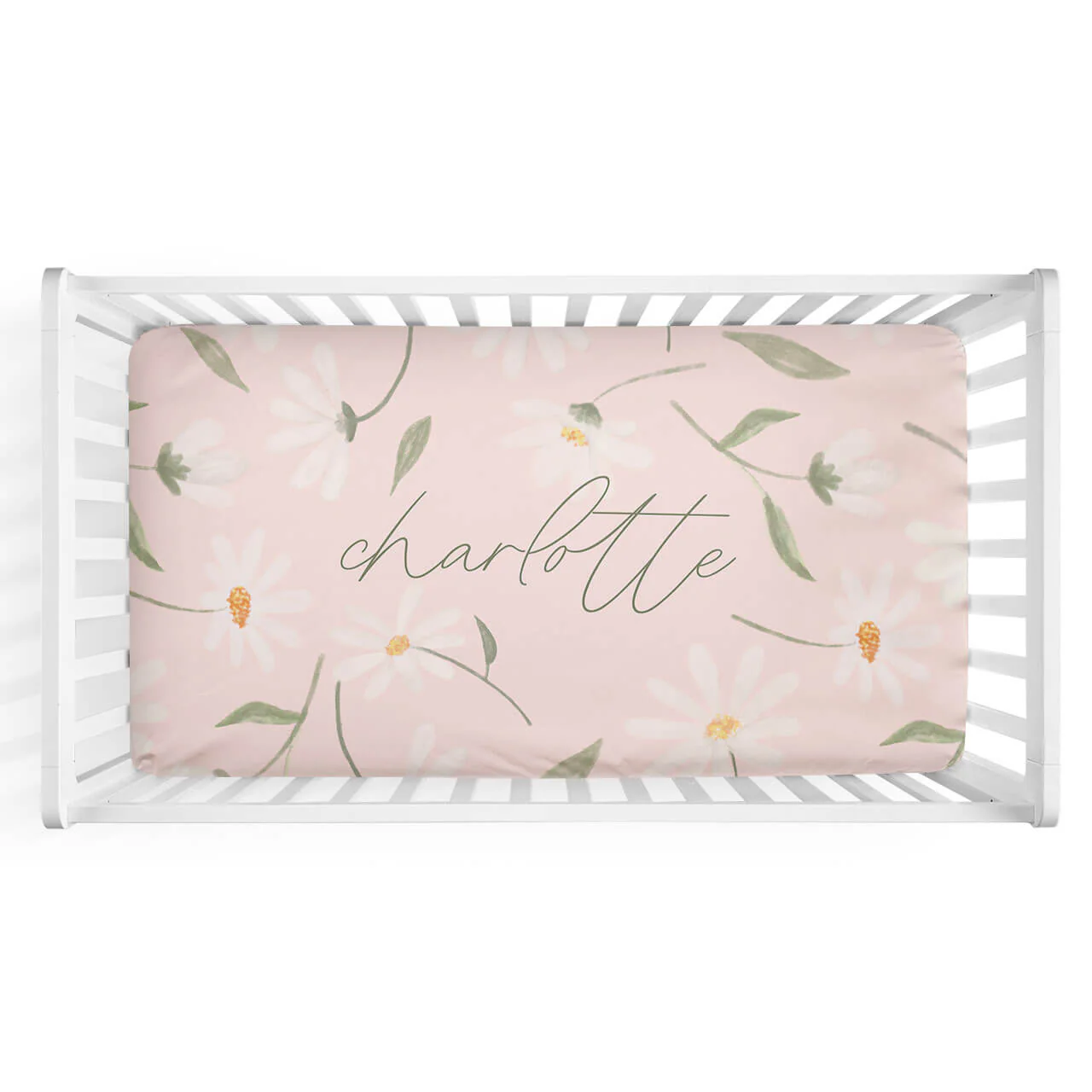Sweet Daisy in Blush Personalized Crib Sheet