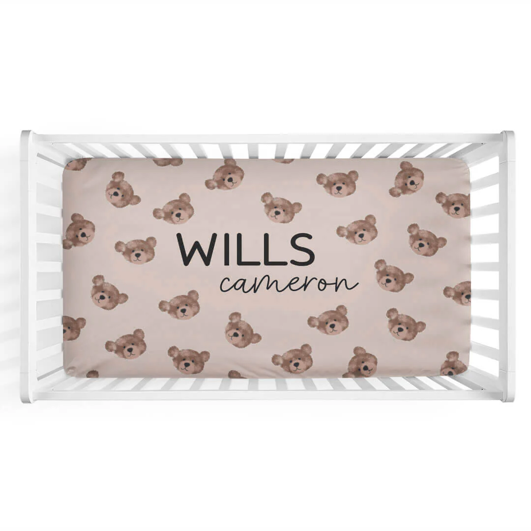 Teddy's Bears Personalized Crib Sheet