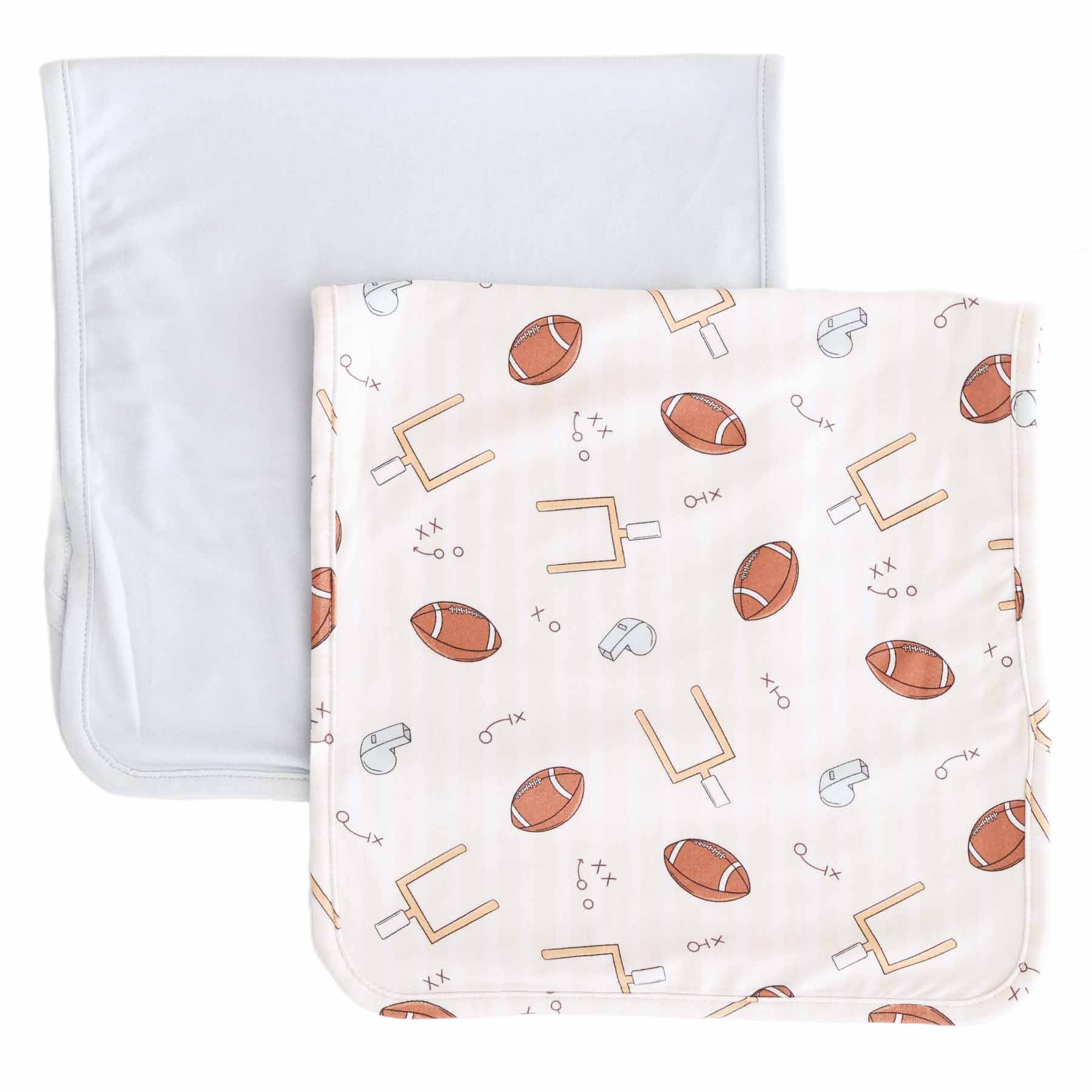 Tiny Touchdowns 2pc Burp Cloth Set | Neutral
