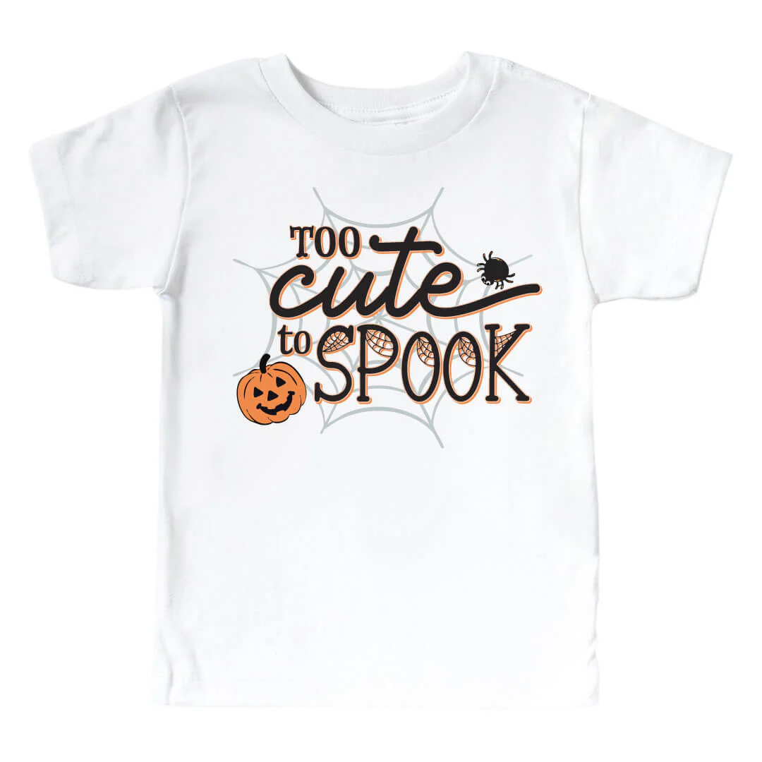 Too Cute To Spook Graphic Bodysuit & Kids Tee | White