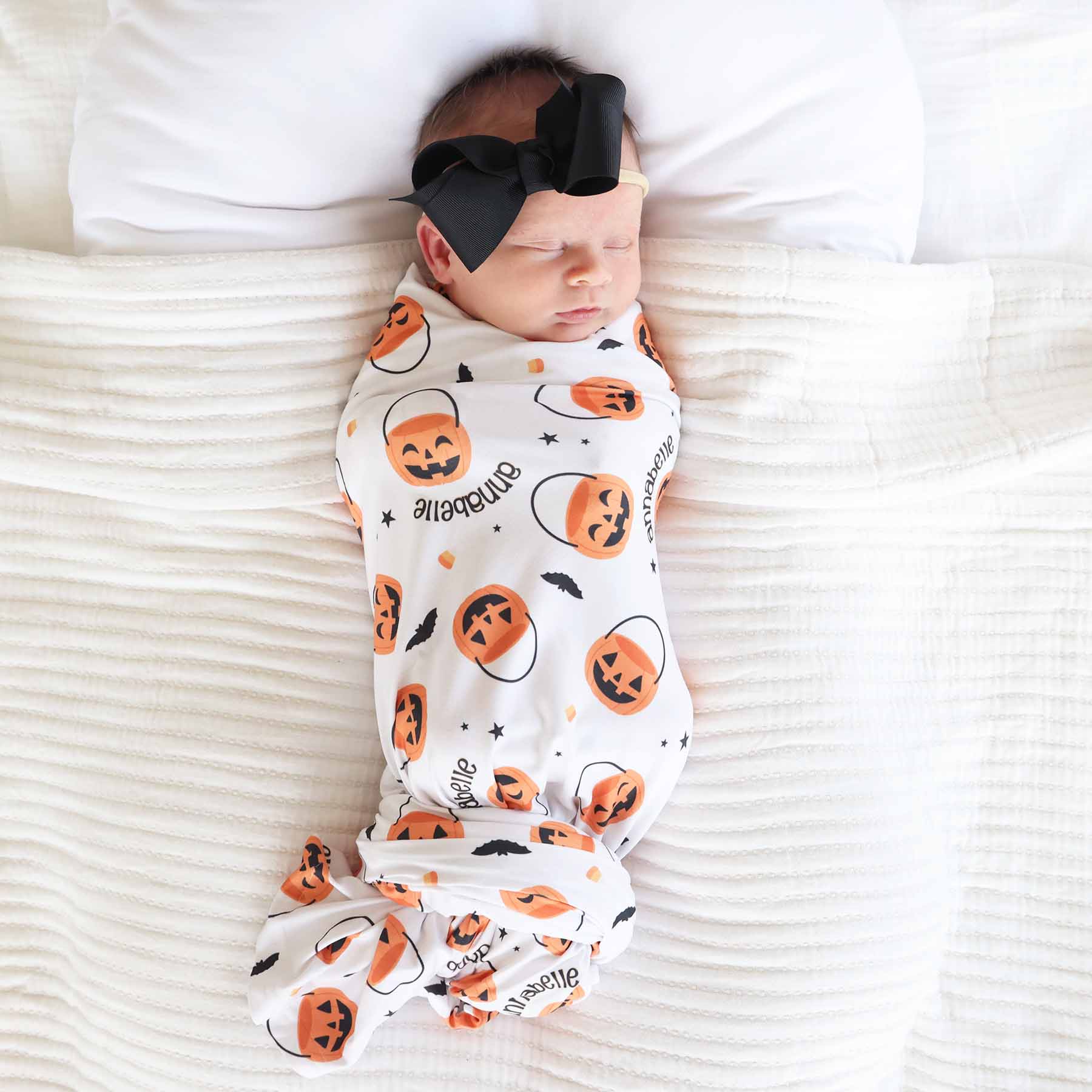 Trick or Treat Personalized Swaddle Blanket
