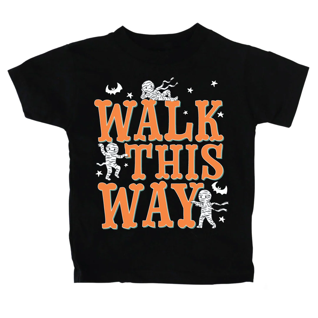Walk This Way Graphic Bodysuit & Kids Tee | Black