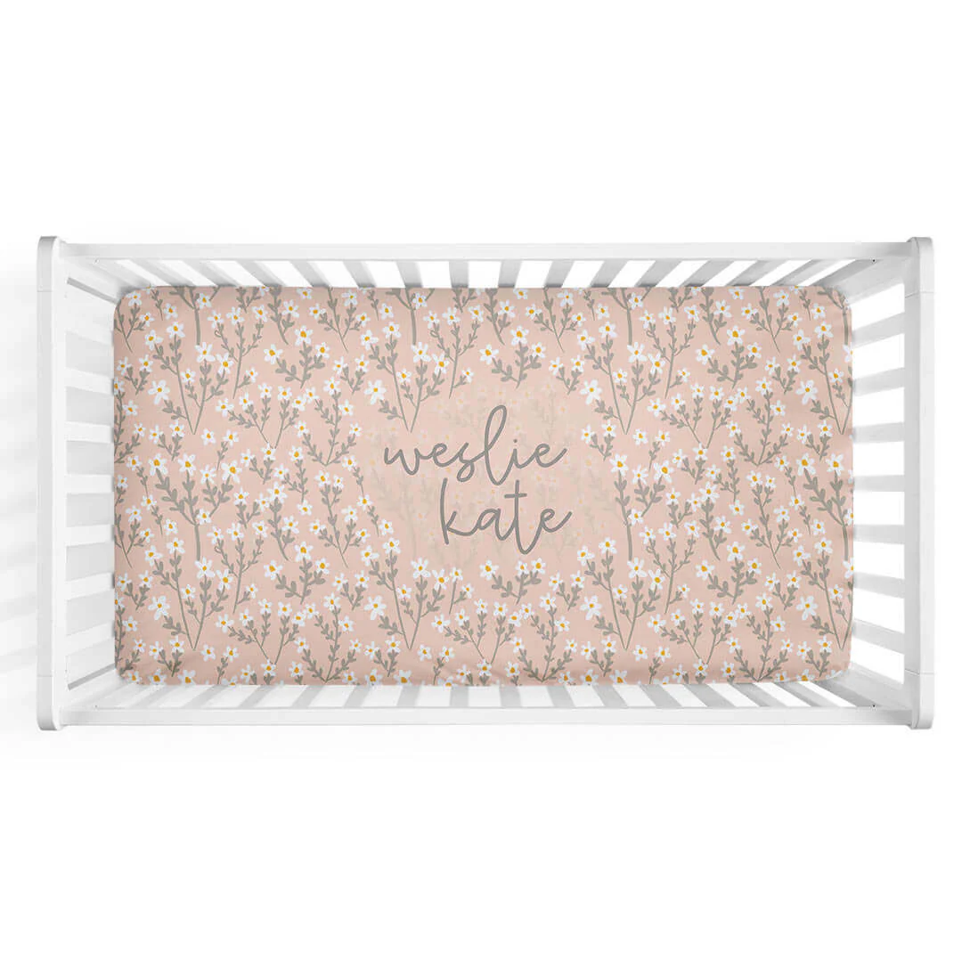 Weslie's Wildflower Personalized Crib Sheet