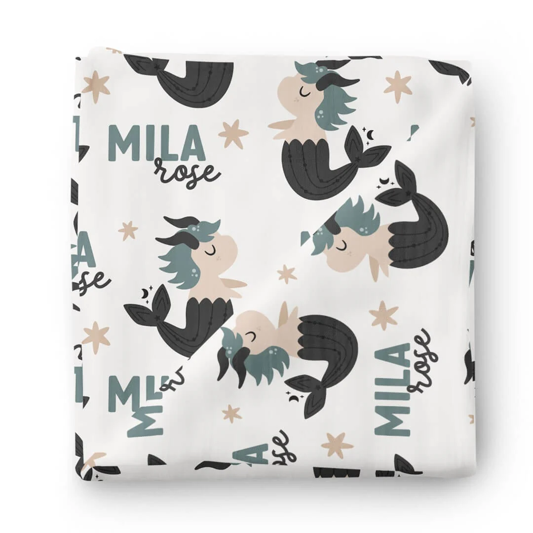 Zodiac Sign Personalized Baby Name Swaddle Blanket | Capricorn