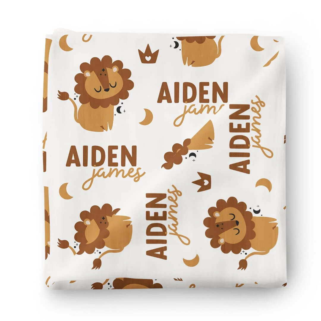 Zodiac Sign Personalized Baby Name Swaddle Blanket | Leo