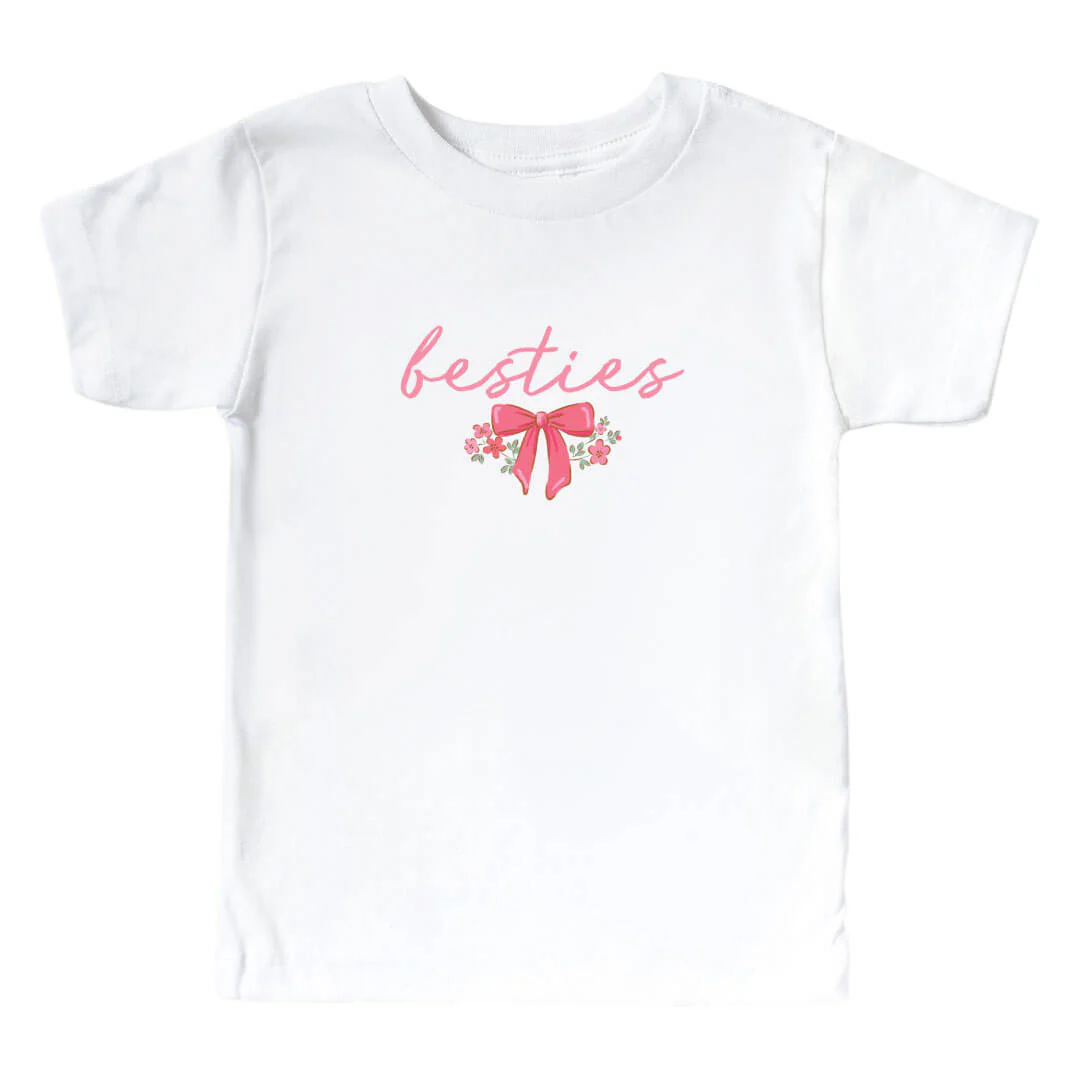 Besties Bows Kids Graphic Tee | White