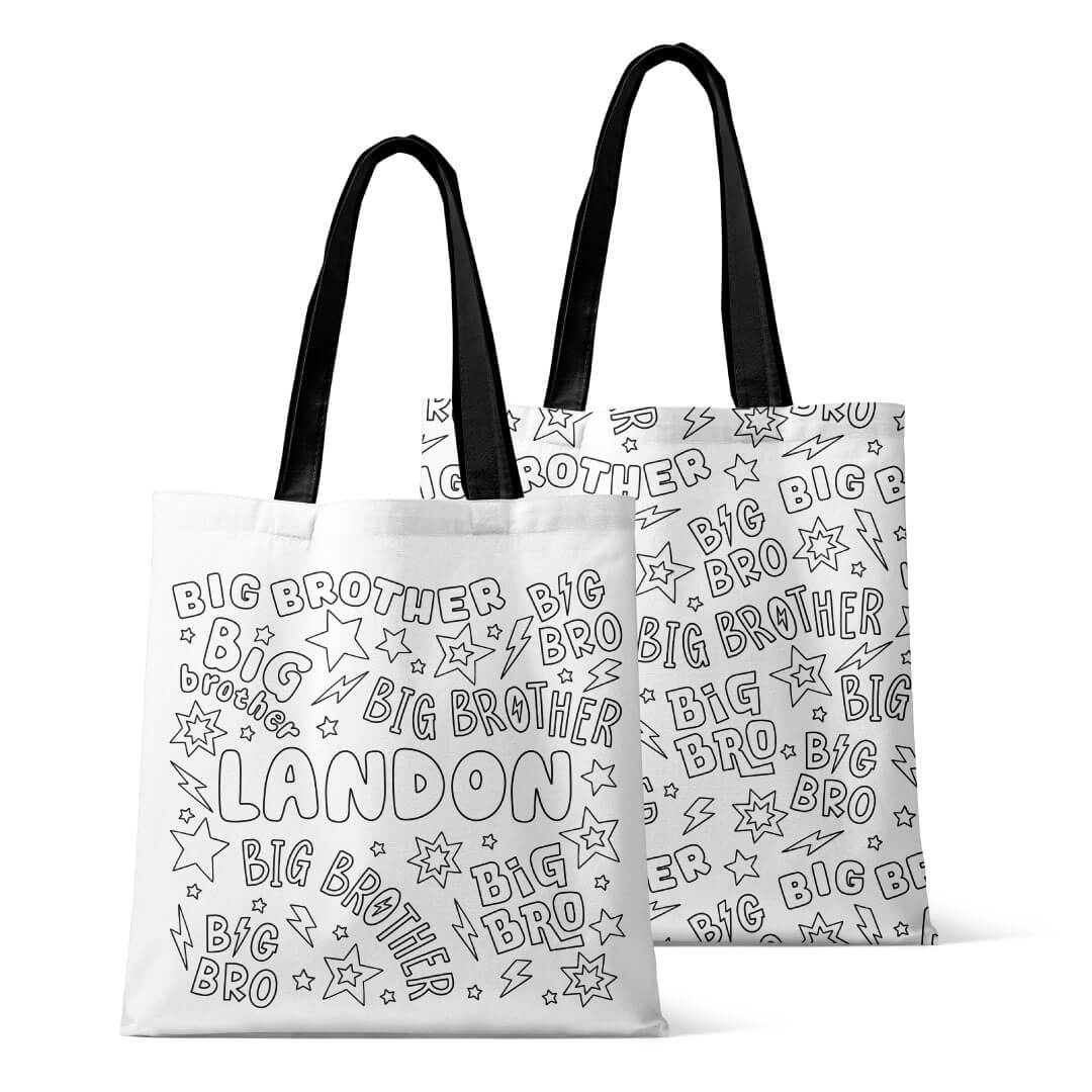 Colorable Personalized Tote Bags | Big Bro