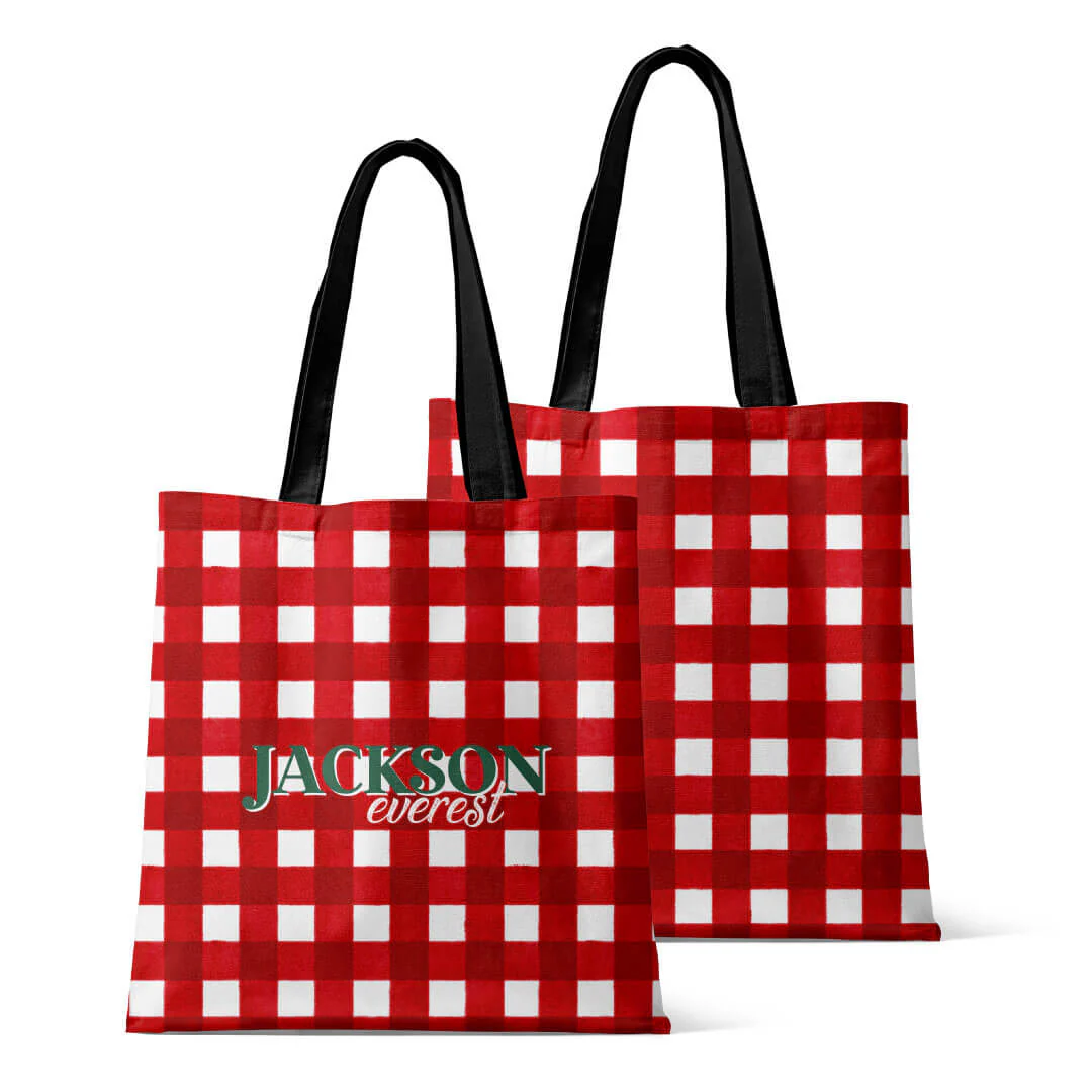 Personalized Christmas Tote Bags | Checking It Twice