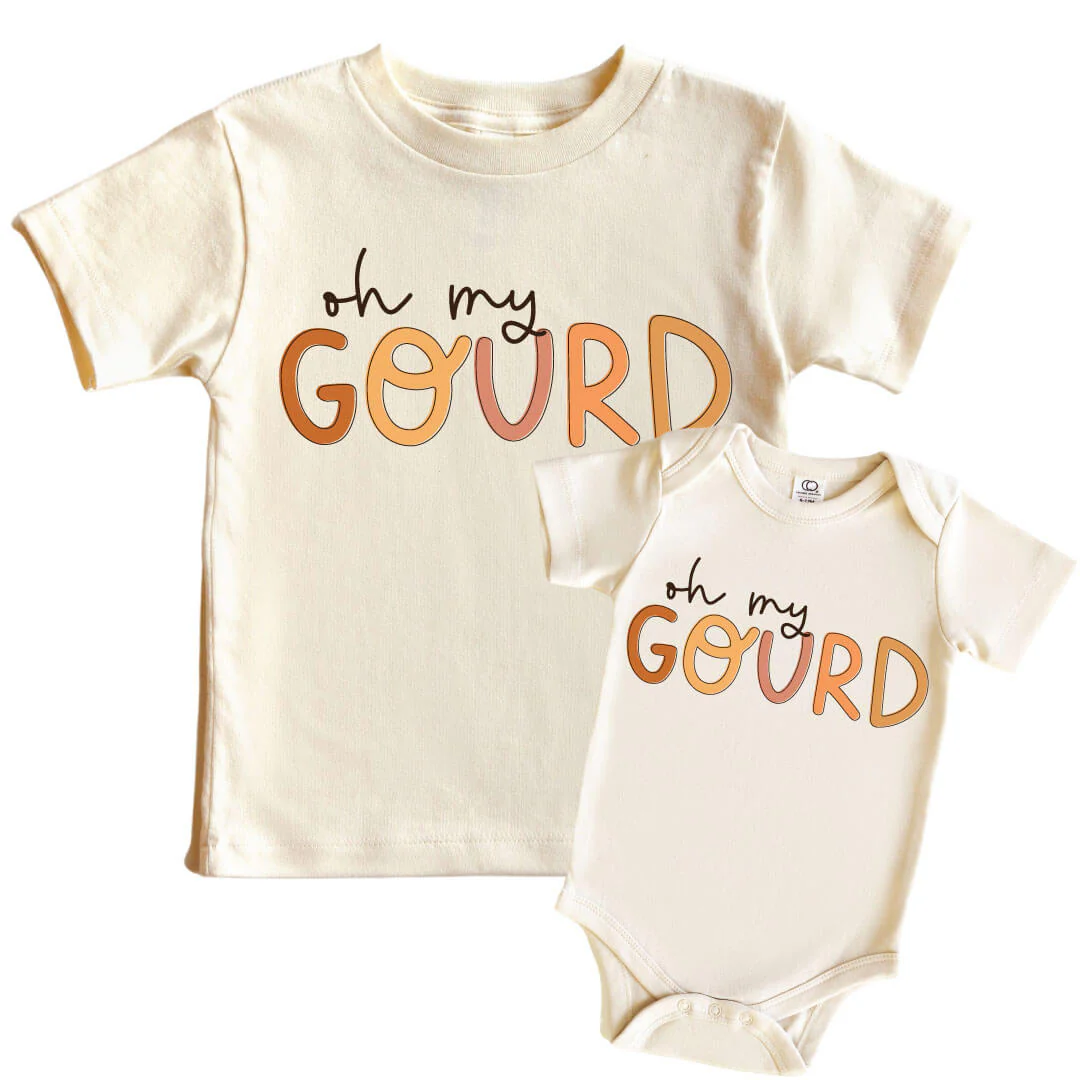 Oh My Gourd Graphic Bodysuit & Kids Tee | Natural
