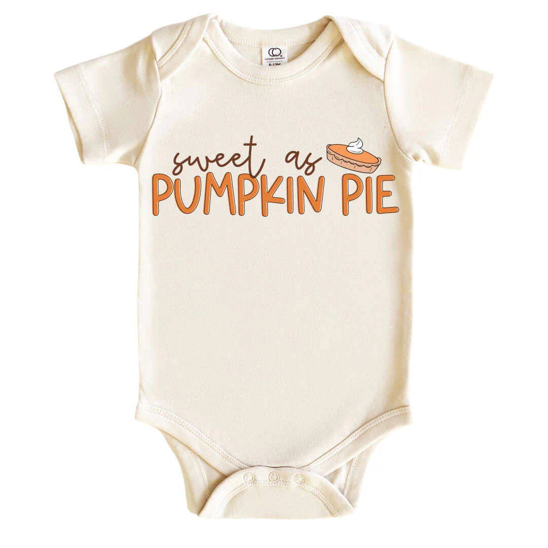 Sweet As Pumpkin Pie Graphic Bodysuit & Kids Tee | Natural