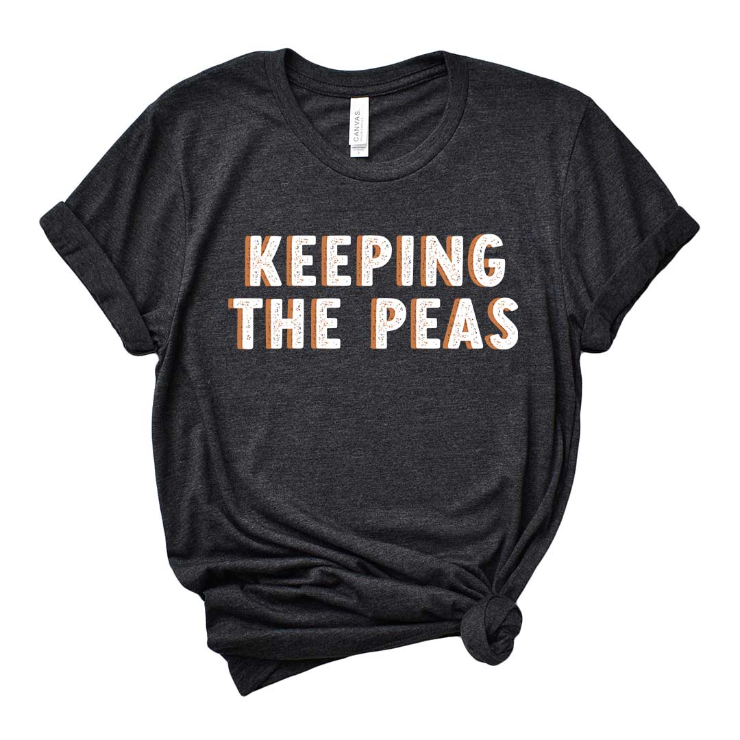 Keeping the Peas Adult Graphic Tee | Dark Grey Heather
