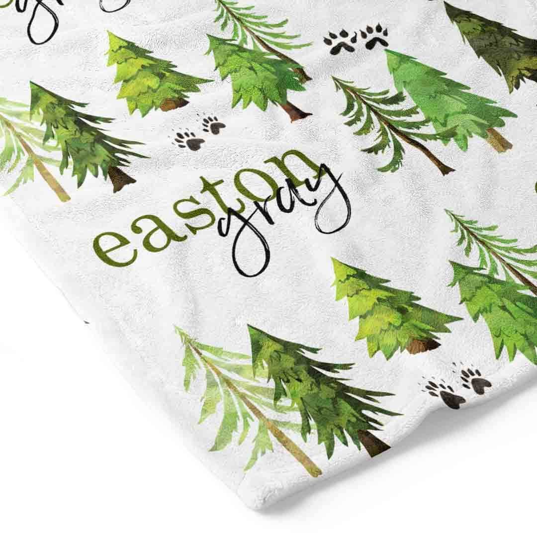 Woodland Trees Personalized Toddler Blanket